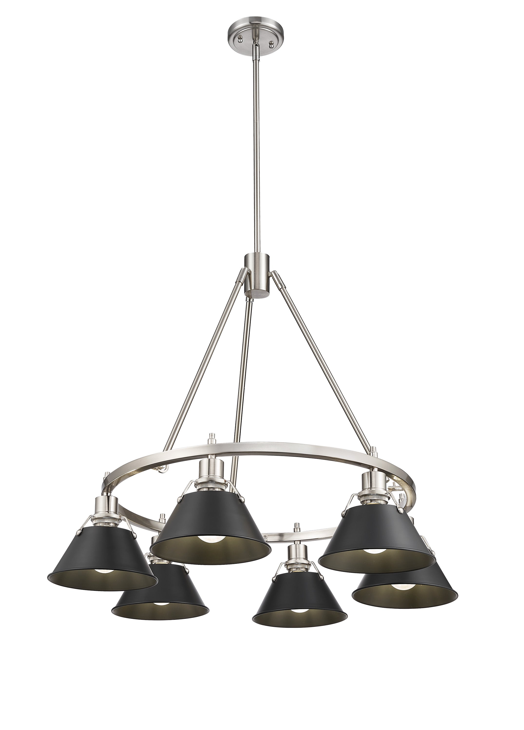 Yep by Golden Lighting Orwell 6-light Chandelier in Pewter and Matte Black shade - - Golden Lighting