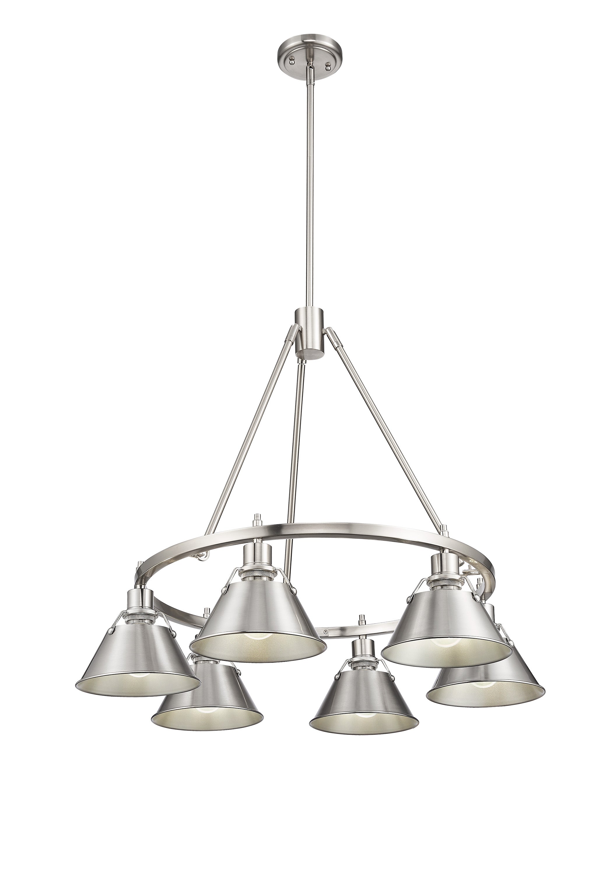 Yep by Golden Lighting Orwell 6-light Chandelier in Pewter - - Golden Lighting