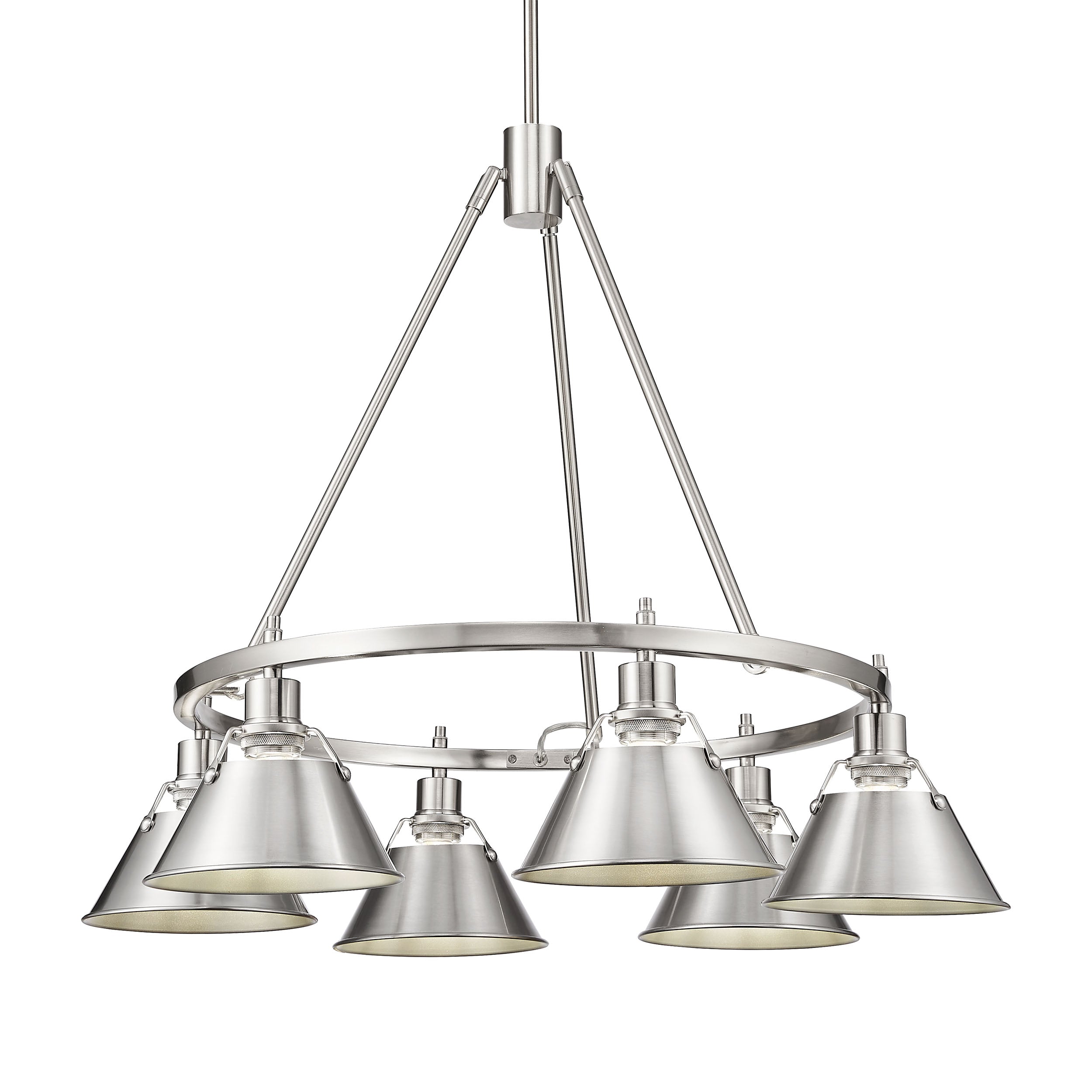 Yep by Golden Lighting Orwell 6-light Chandelier in Pewter - - Golden Lighting