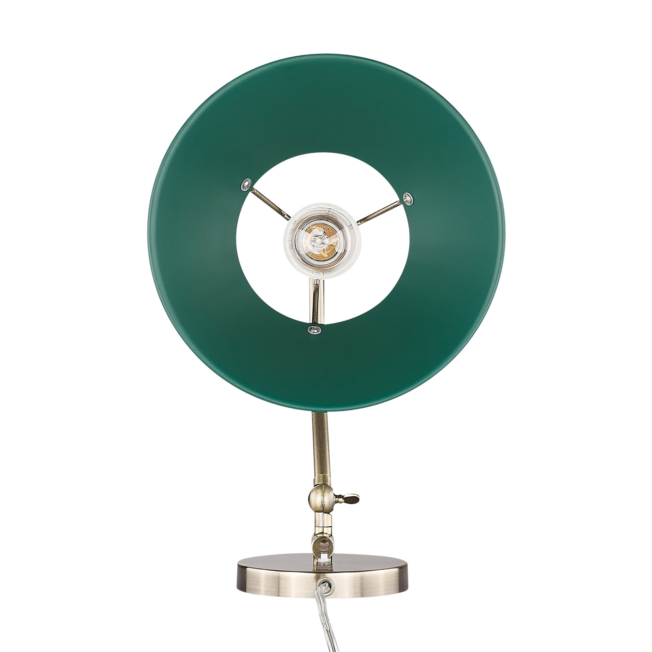 Yep by Golden Lighting Orwell 1-light Swing Arm Wall Lamp in Aged Brass and Pine Green shade - - Golden Lighting
