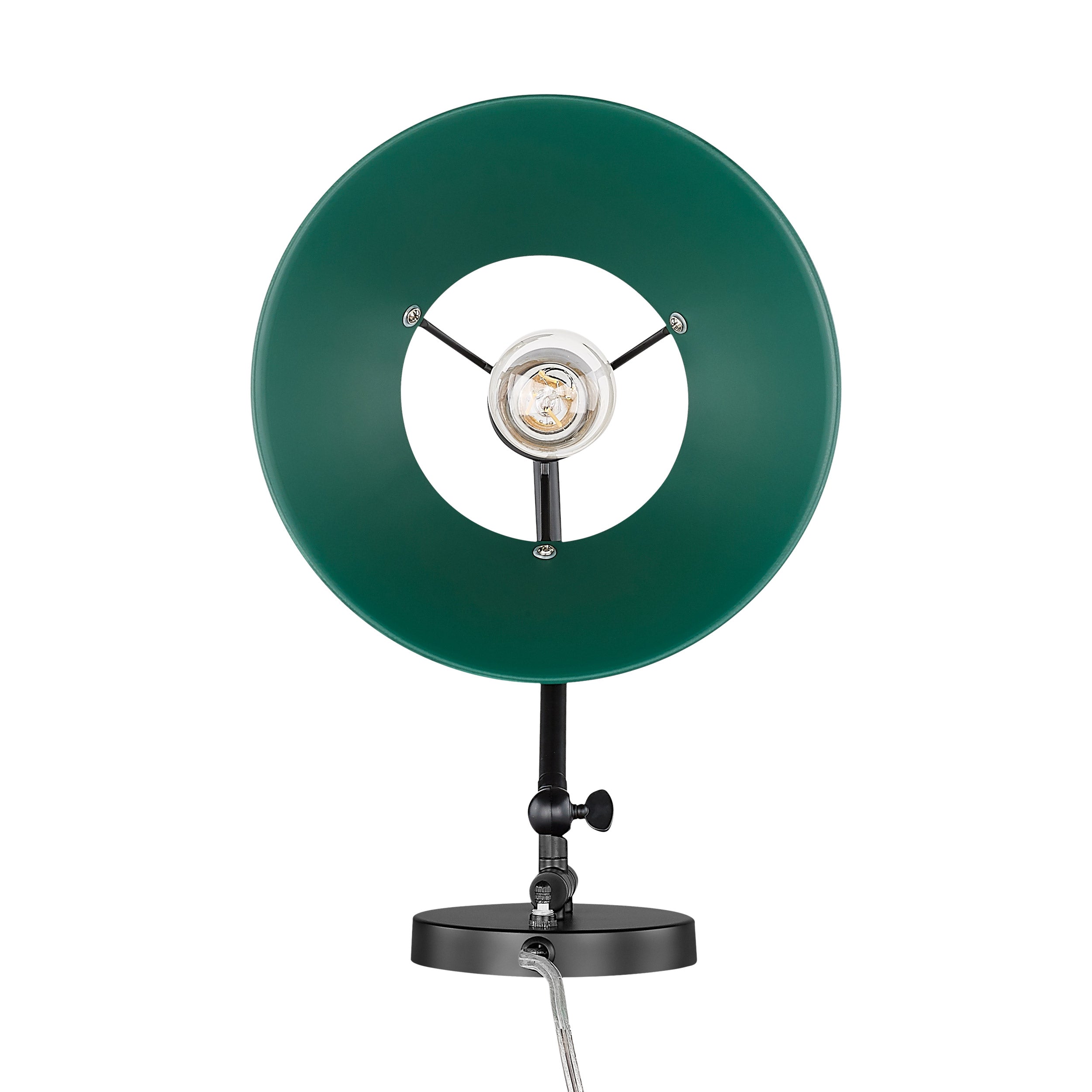 Yep by Golden Lighting Orwell 1-light Swing Arm Wall Lamp in Matte Black and Pine Green shade - - Golden Lighting