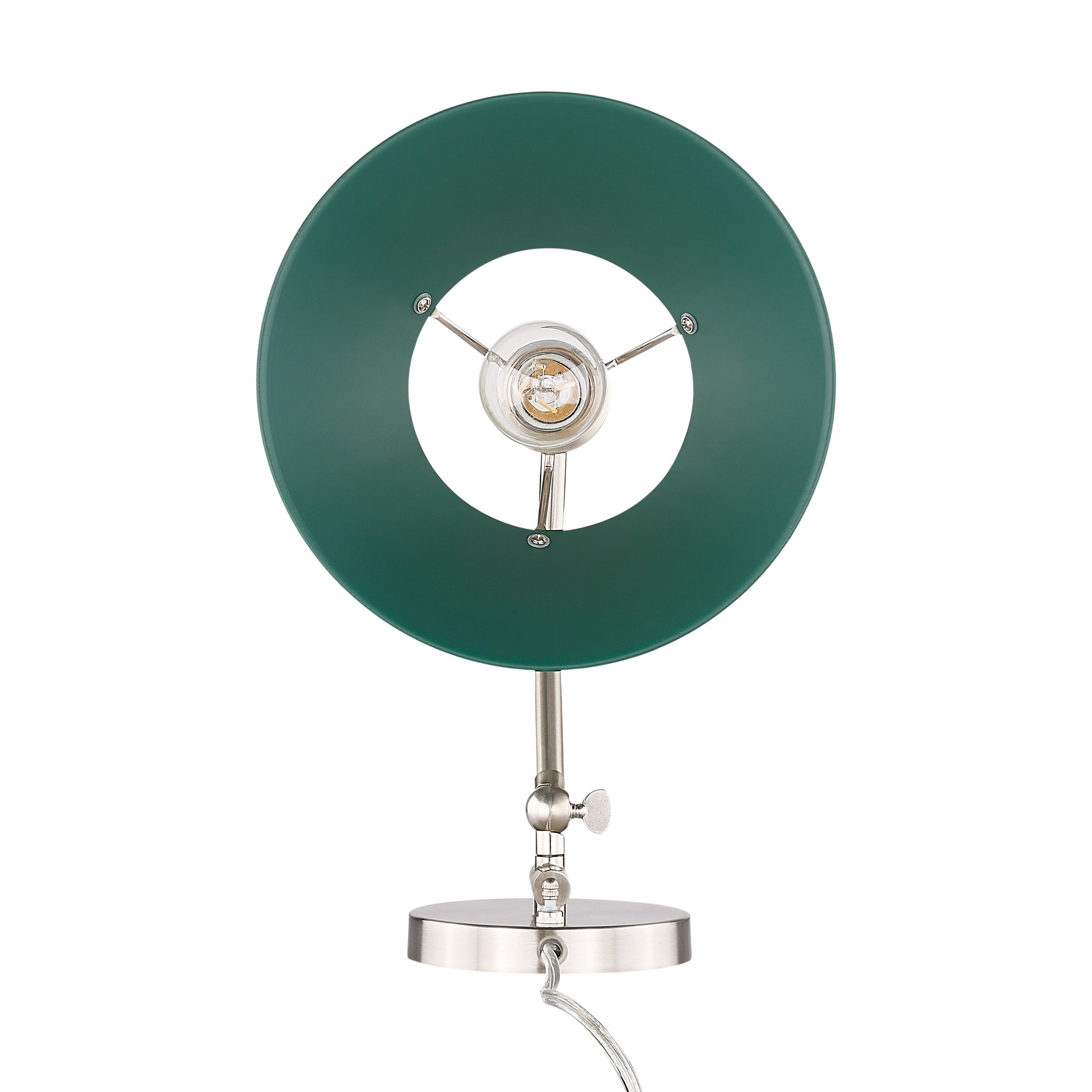Yep by Golden Lighting Orwell 1-light Swing Arm Wall Lamp in Pewter and Pine Green shade - - Golden Lighting