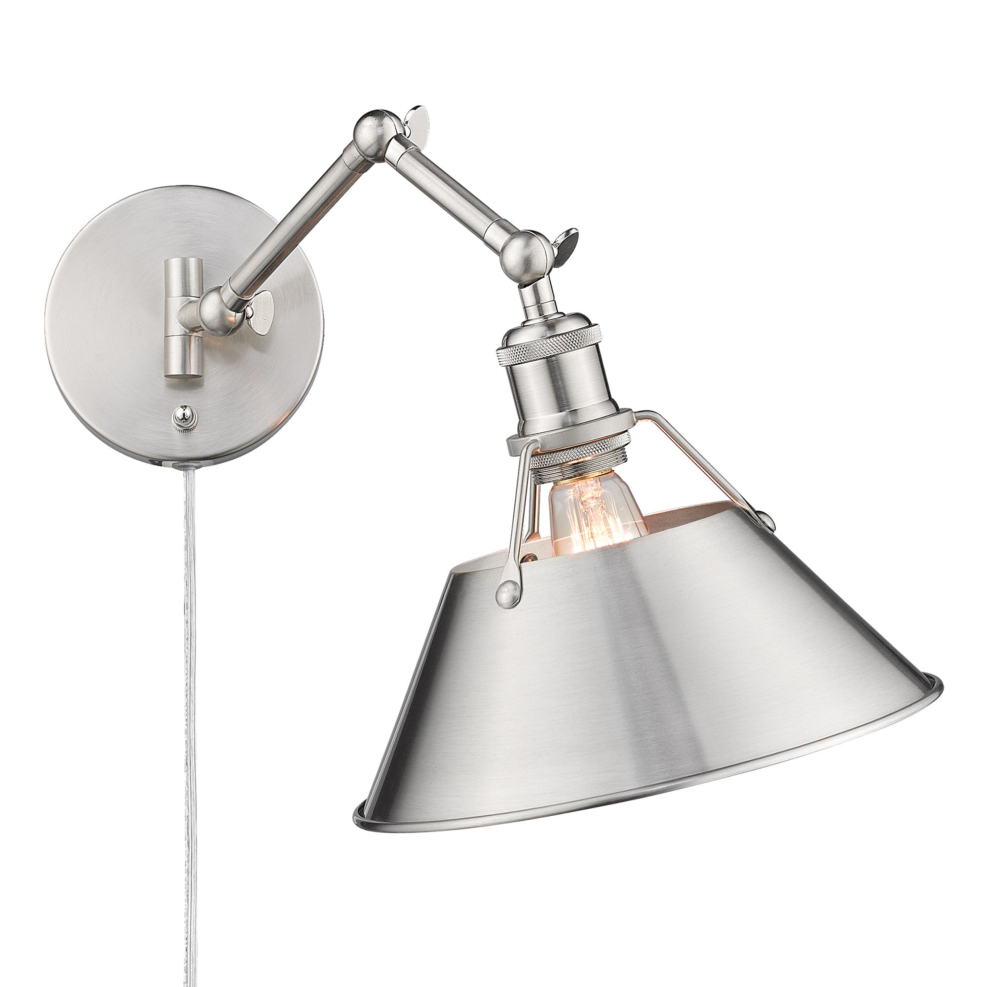 Yep by Golden Lighting Orwell 1-light Swing Arm Wall Lamp in Pewter - - Golden Lighting
