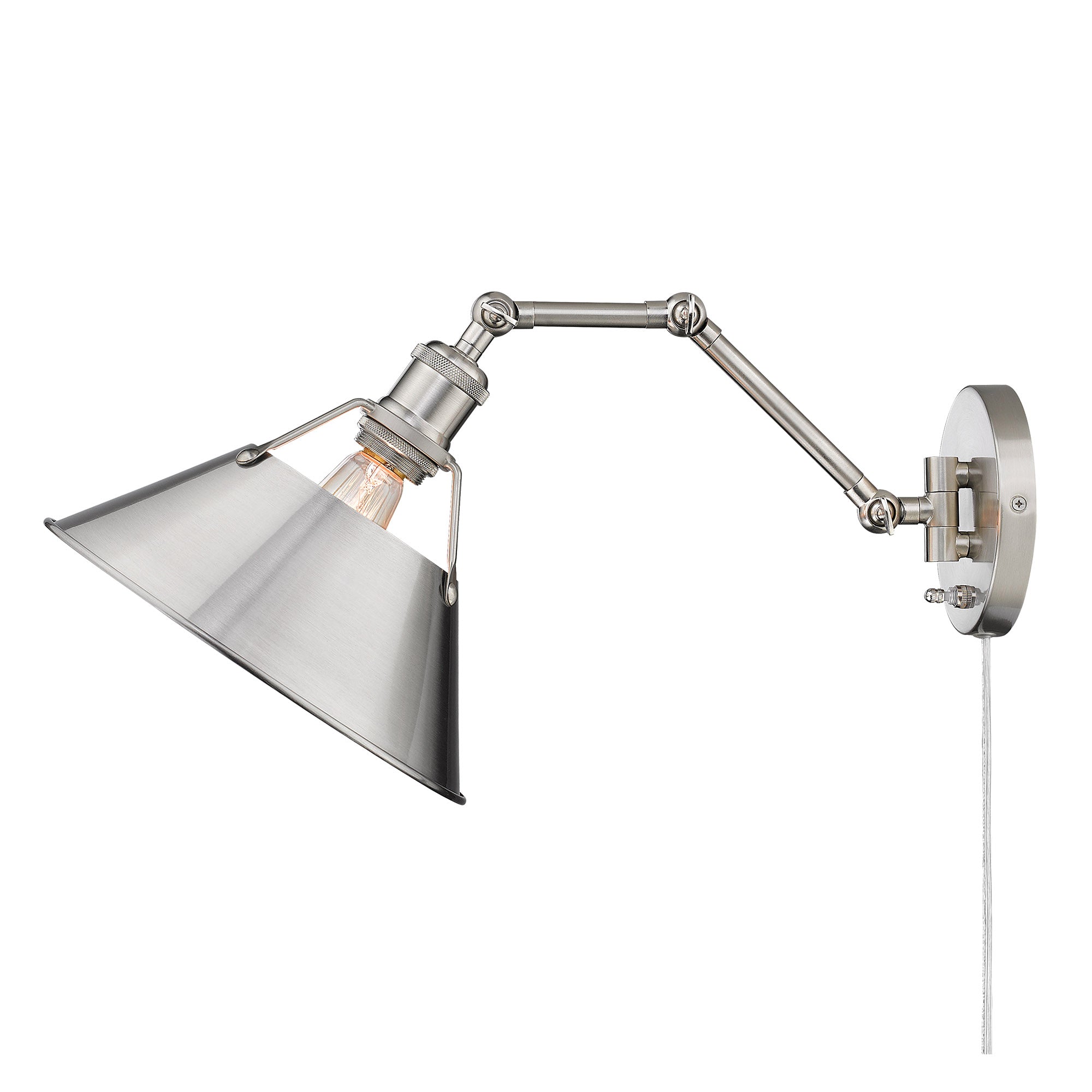 Yep by Golden Lighting Orwell 1-light Swing Arm Wall Lamp in Pewter - - Golden Lighting