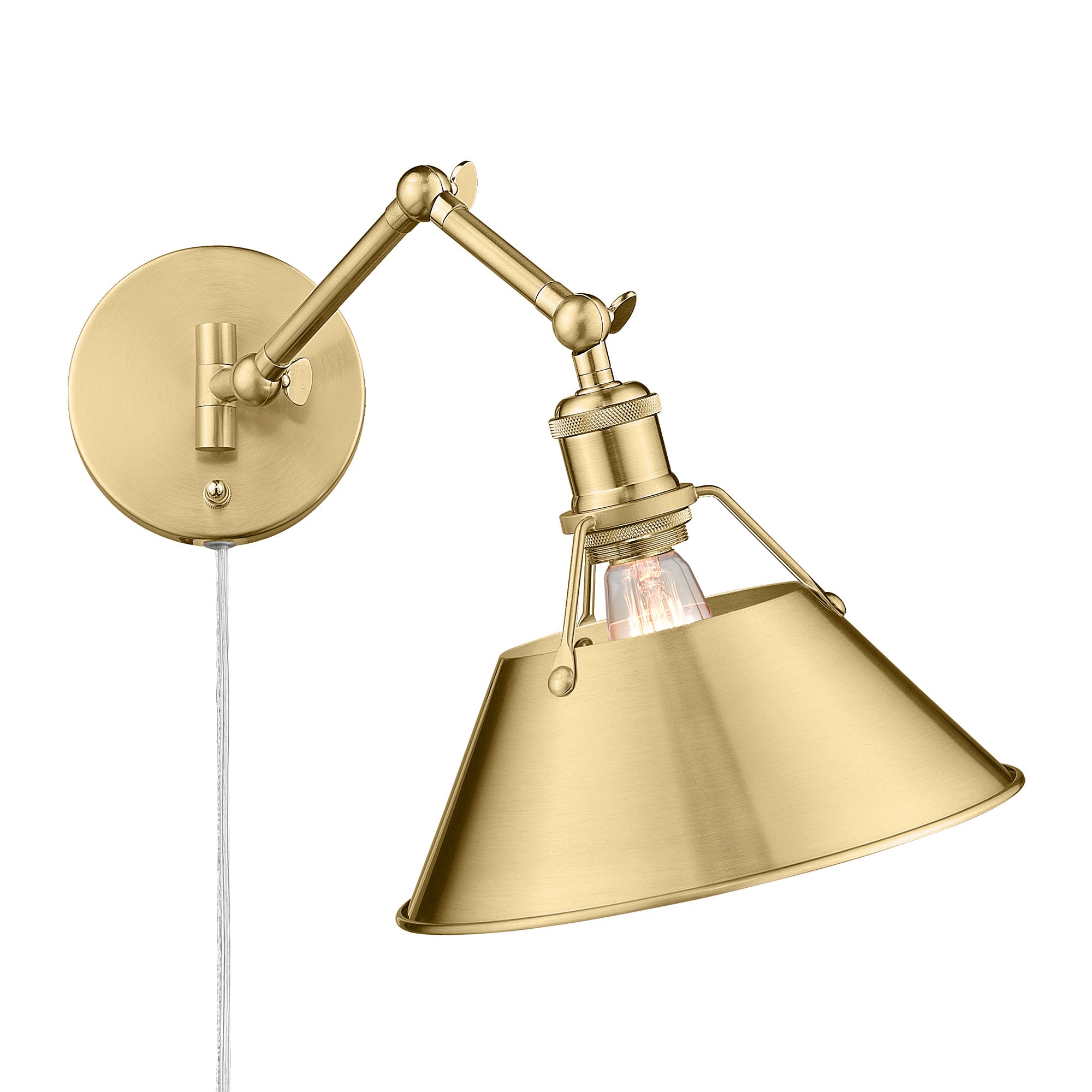 Yep by Golden Lighting Orwell 1-light Swing Arm in Brushed Champagne Brass