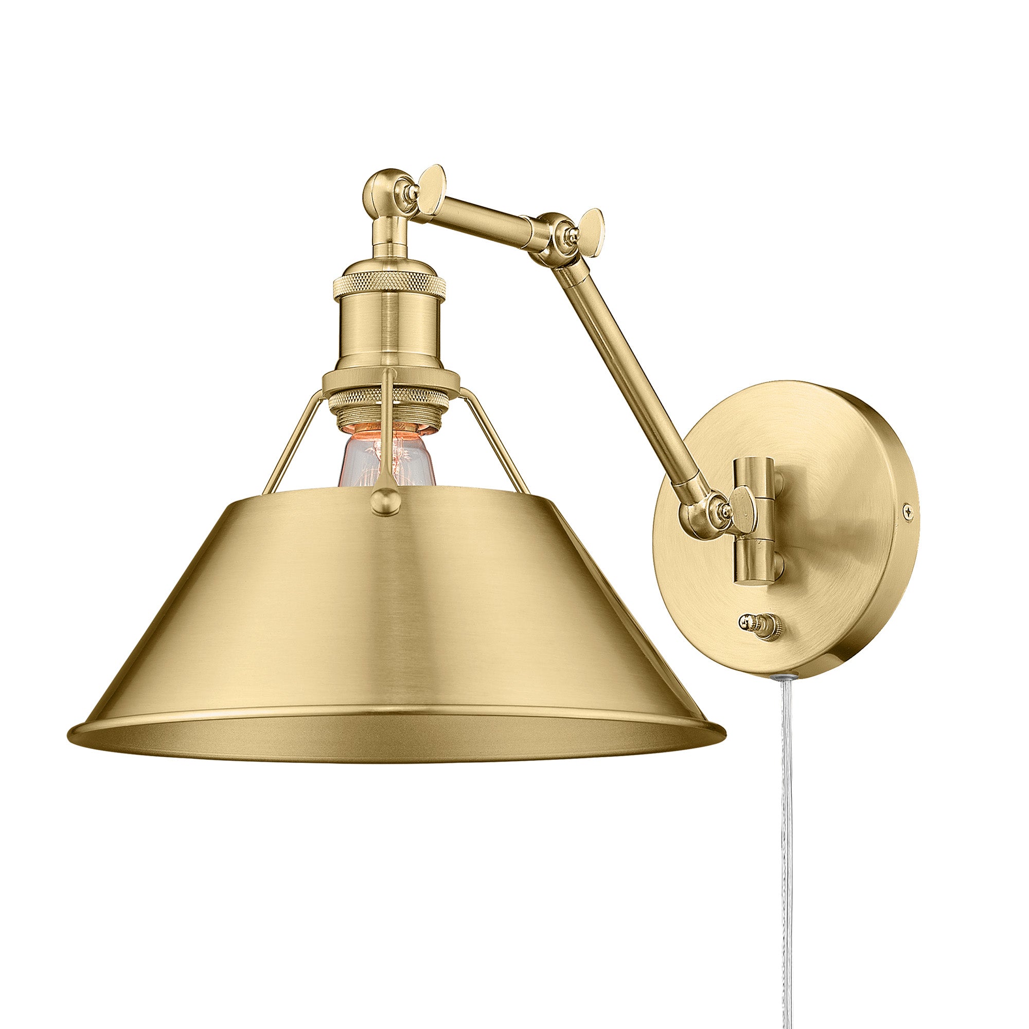 Yep by Golden Lighting Orwell 1-light Swing Arm in Brushed Champagne Brass - - Golden Lighting