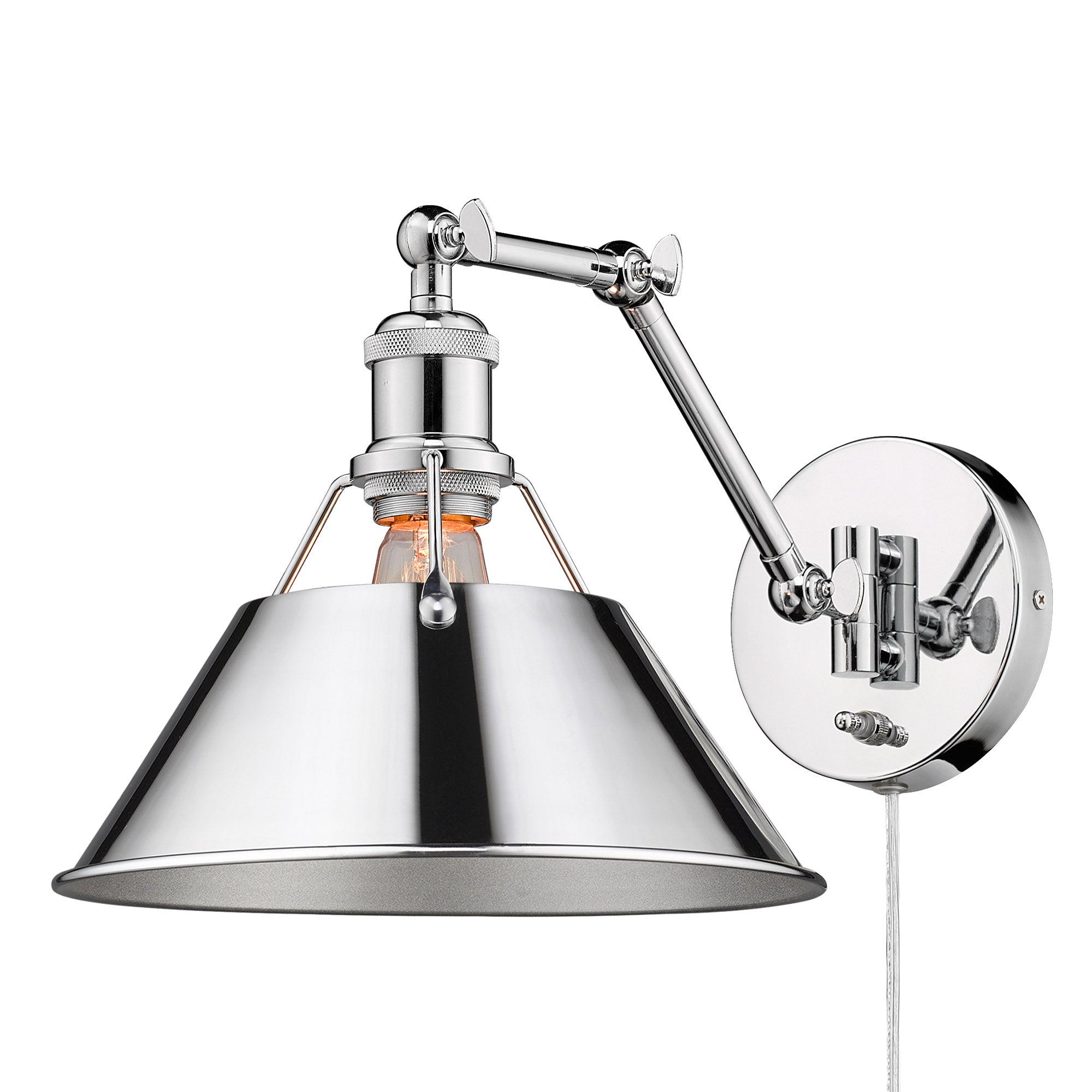 Yep by Golden Lighting Orwell 1-light Swing Arm Wall Lamp in Chrome - Default Title - Golden Lighting