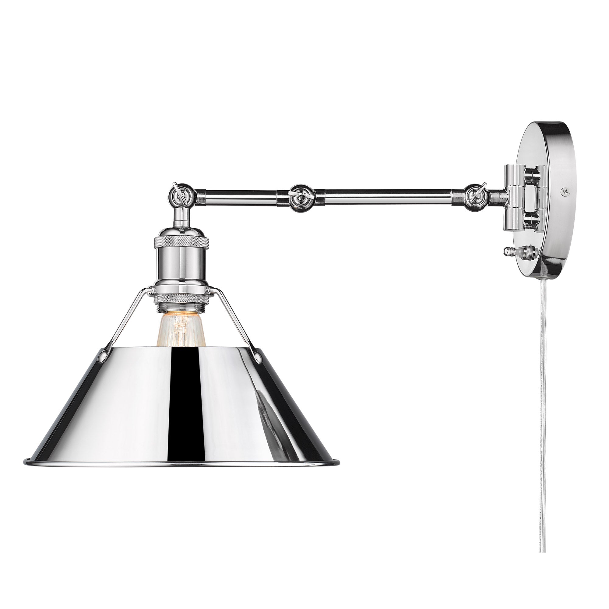 Yep by Golden Lighting Orwell 1-light Swing Arm Wall Lamp in Chrome - Default Title - Golden Lighting