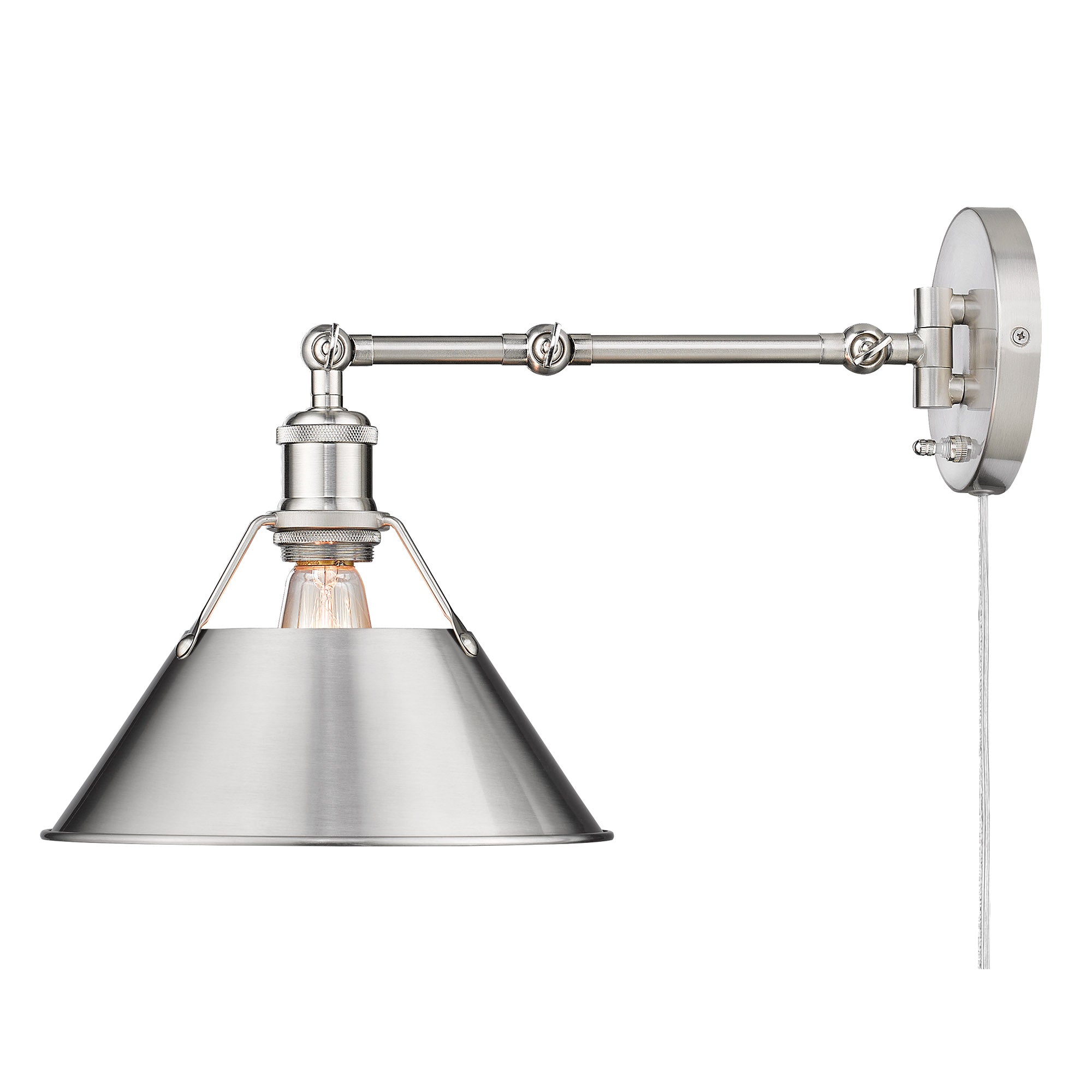 Yep by Golden Lighting Orwell 1-light Swing Arm Wall Lamp in Pewter - - Golden Lighting