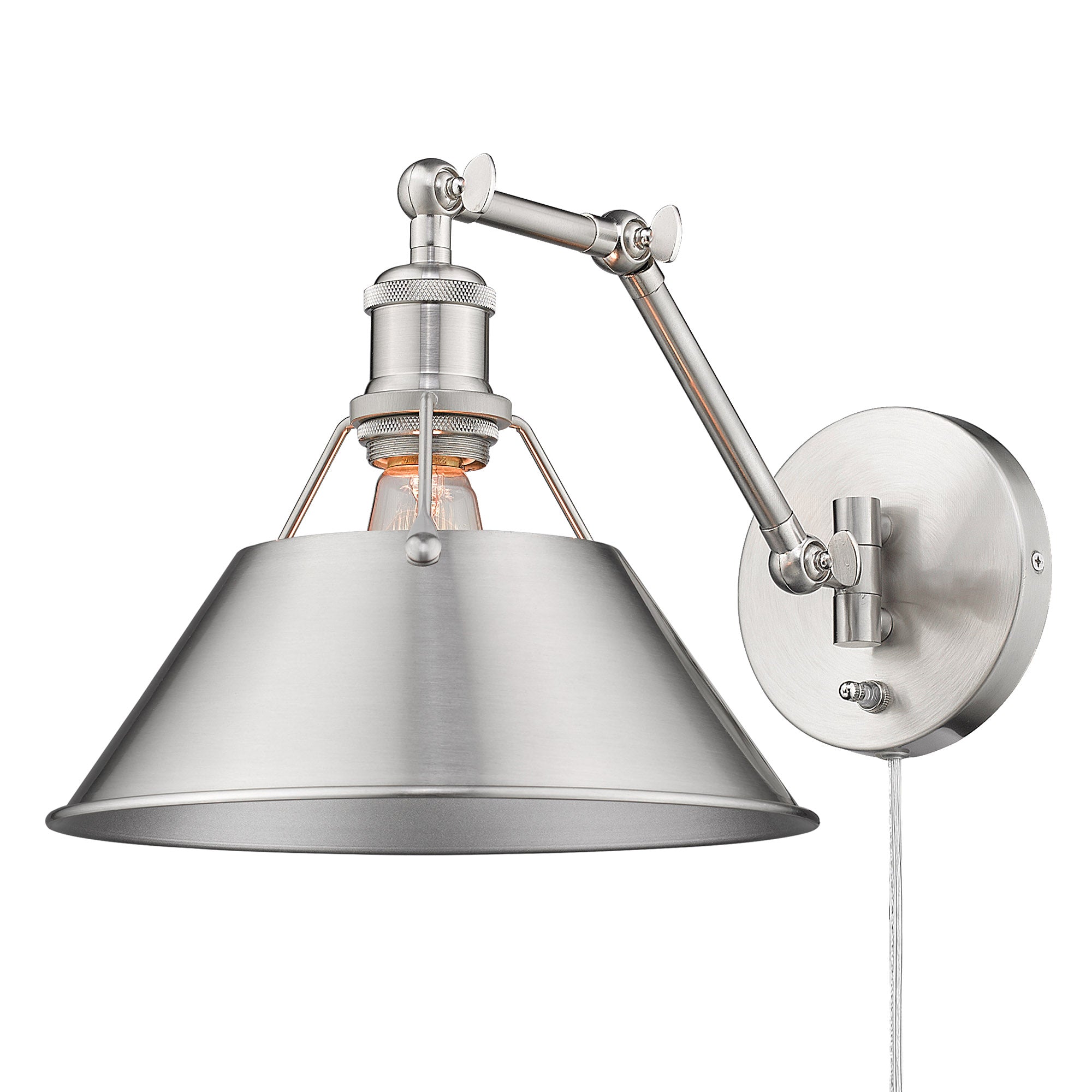 Yep by Golden Lighting Orwell 1-light Swing Arm Wall Lamp in Pewter