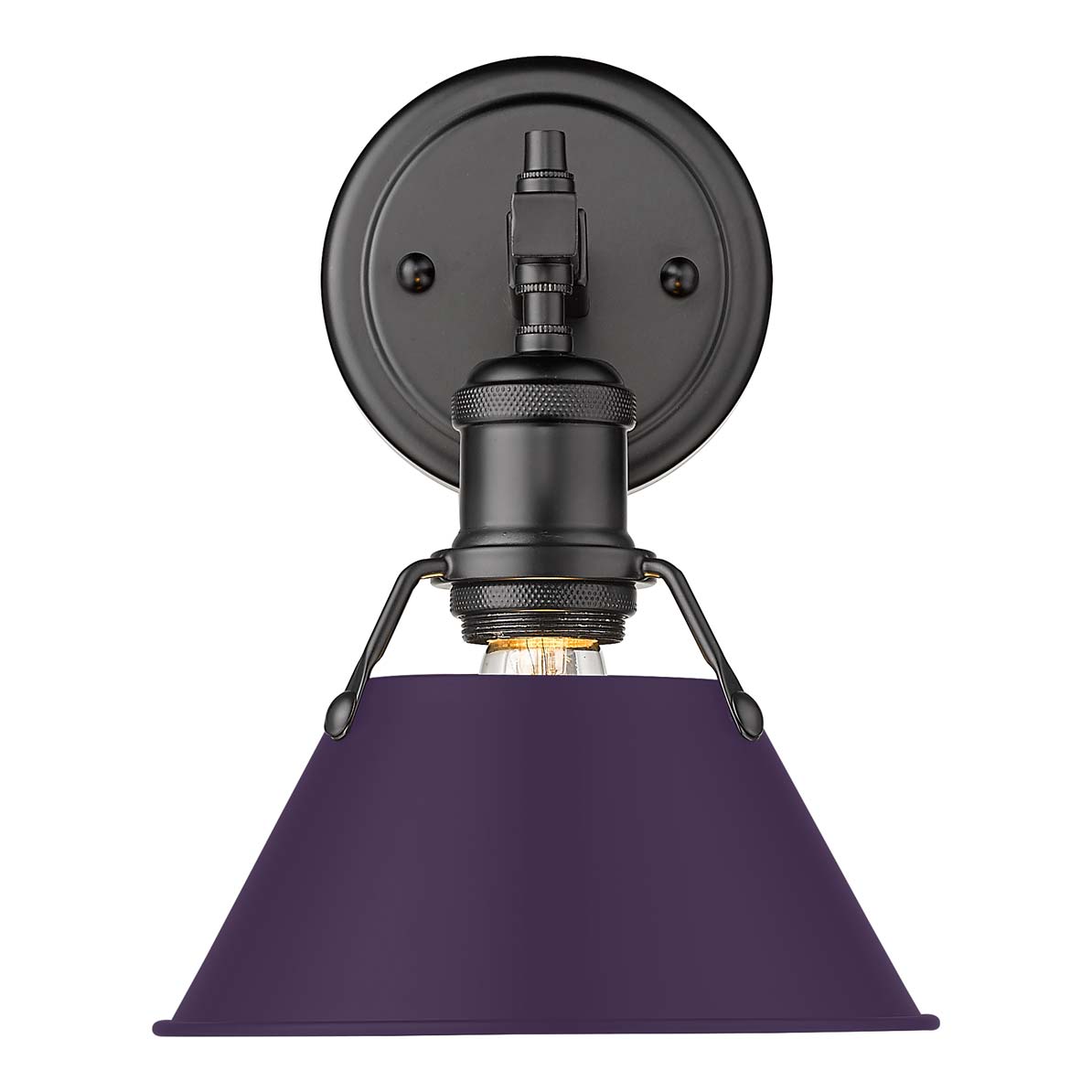 Yep by Golden Lighting Orwell 1-light Vanity in Matte Black and Exotic Purple shade - - Golden Lighting
