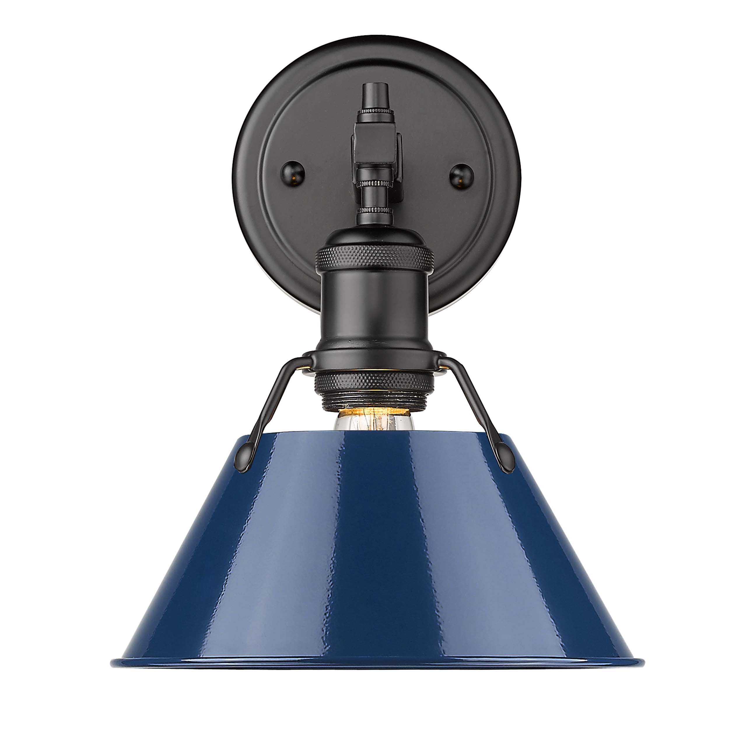 Yep by Golden Lighting Orwell 1-light Vanity in Matte Black and Navy Blue shade - - Golden Lighting