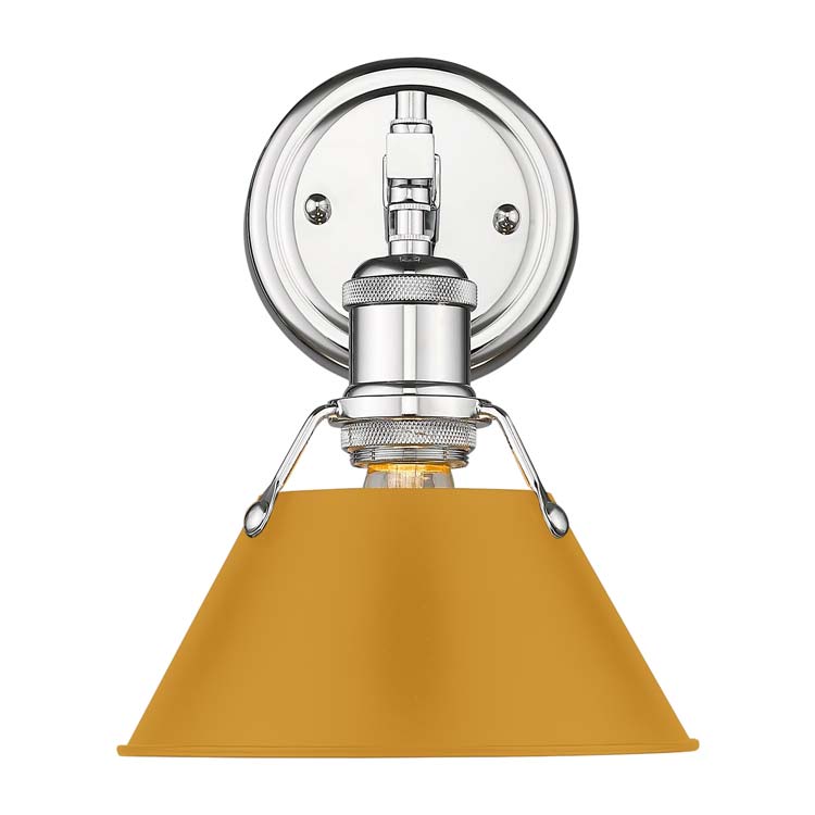 Yep by Golden Lighting Orwell 1-light Vanity in Chrome and Auric Yellow shade - - Golden Lighting