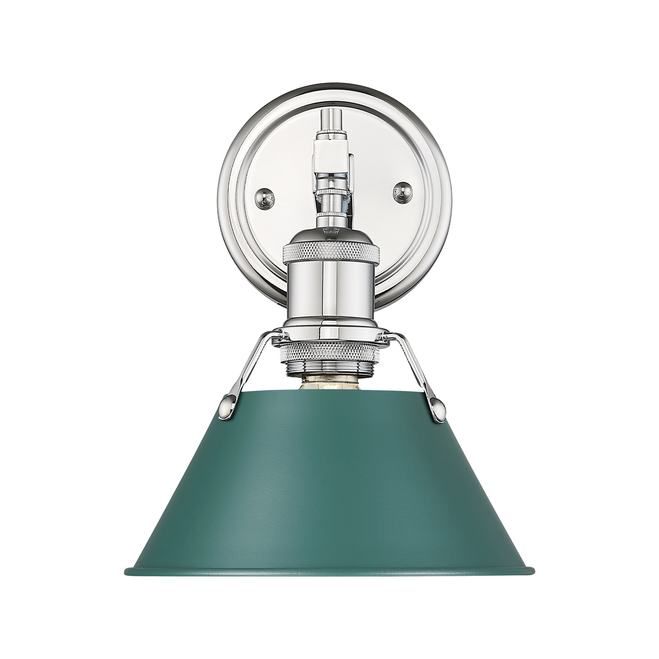 Yep by Golden Lighting Orwell 1-light Vanity in Chrome and Pine Green shade - - Golden Lighting