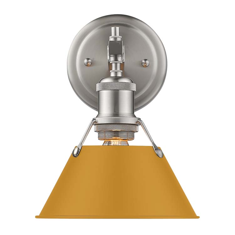 Yep by Golden Lighting Orwell 1-light Vanity in Pewter and Auric Yellow shade - - Golden Lighting