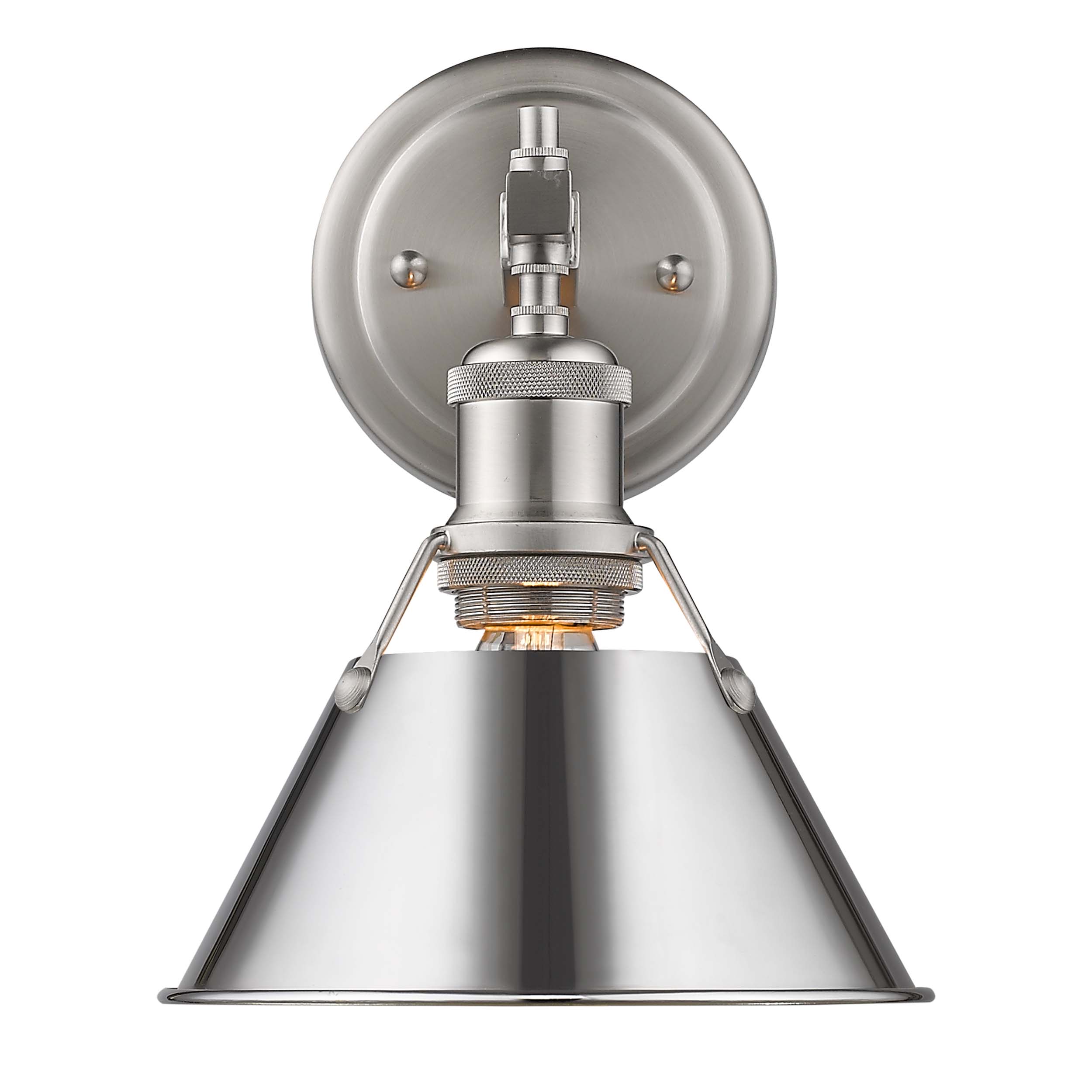 Yep by Golden Lighting Orwell 1-light Vanity in Pewter and Chrome shade - - Golden Lighting