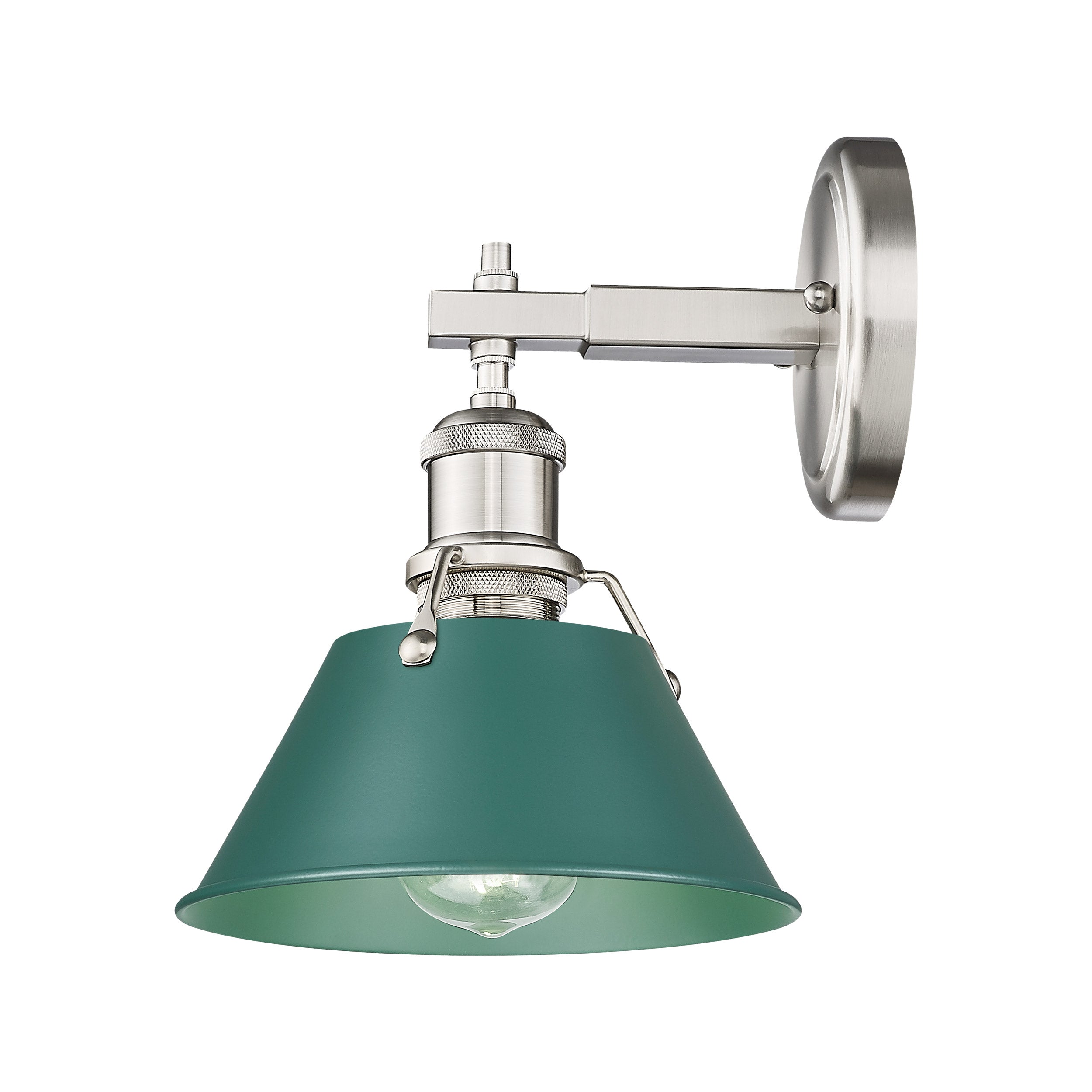 Yep by Golden Lighting Orwell 1-light Vanity in Pewter and Pine Green shade - - Golden Lighting