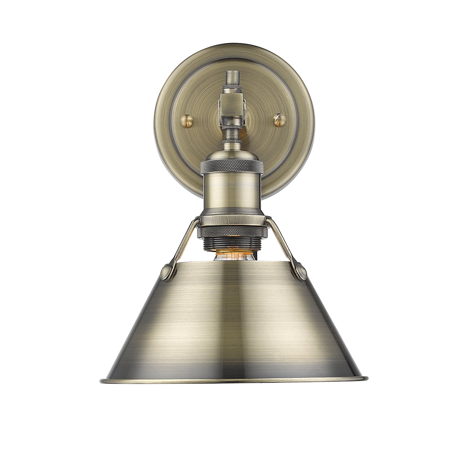 Orwell 1-Light Bath Vanity in Aged Brass - - Golden Lighting