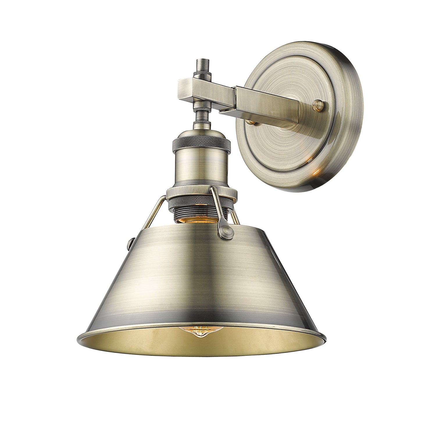 Orwell 1-Light Bath Vanity in Aged Brass - Default Title - Golden Lighting