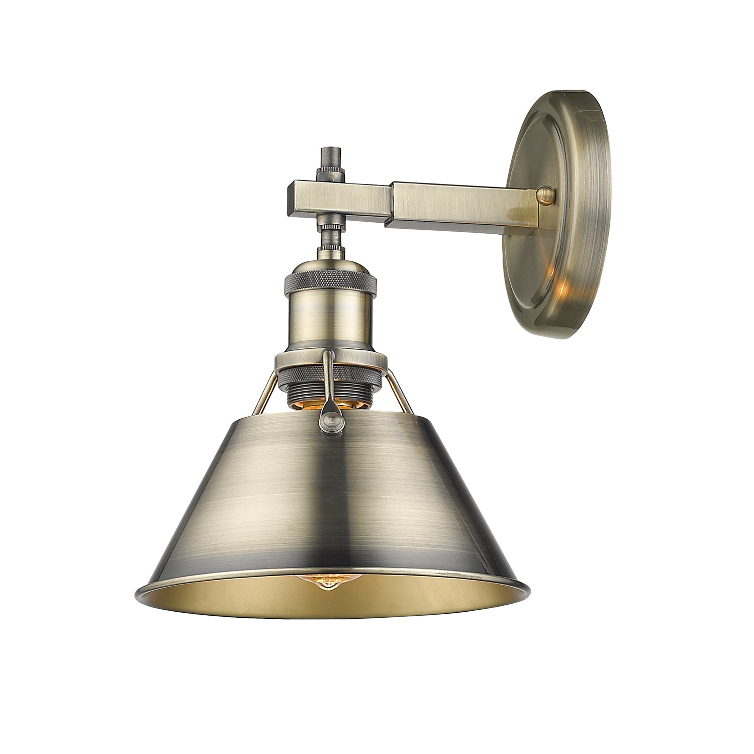 Yep by Golden Lighting Orwell 1-light Vanity in Aged Brass - - Golden Lighting
