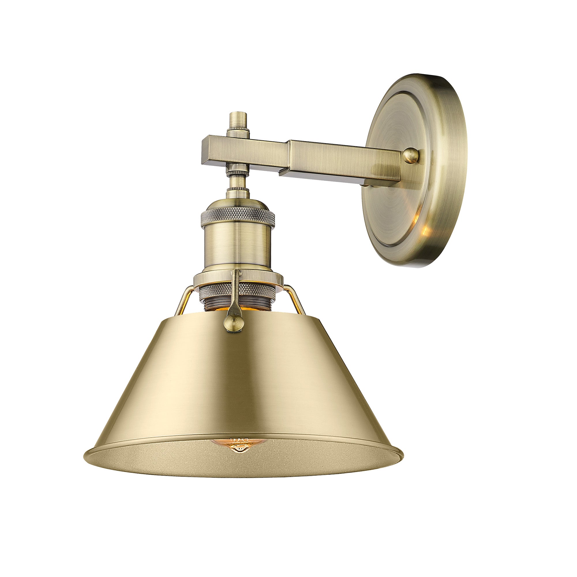 Yep by Golden Lighting Orwell 1-light Vanity in Aged Brass and Brushed Champagne Brass shade - - Golden Lighting
