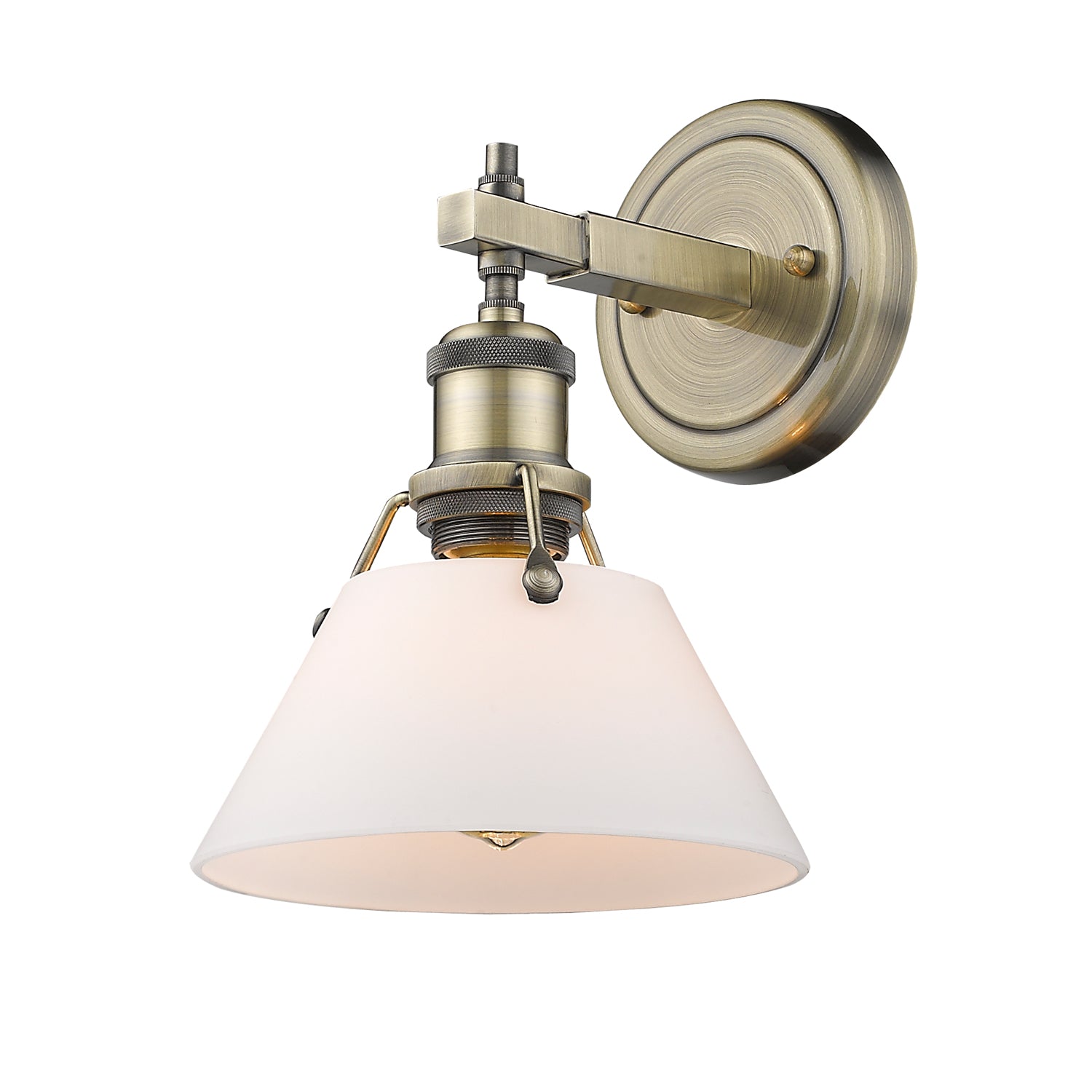 Orwell 1-Light Bath Vanity in Aged Brass with Opal Glass - Default Title - Golden Lighting