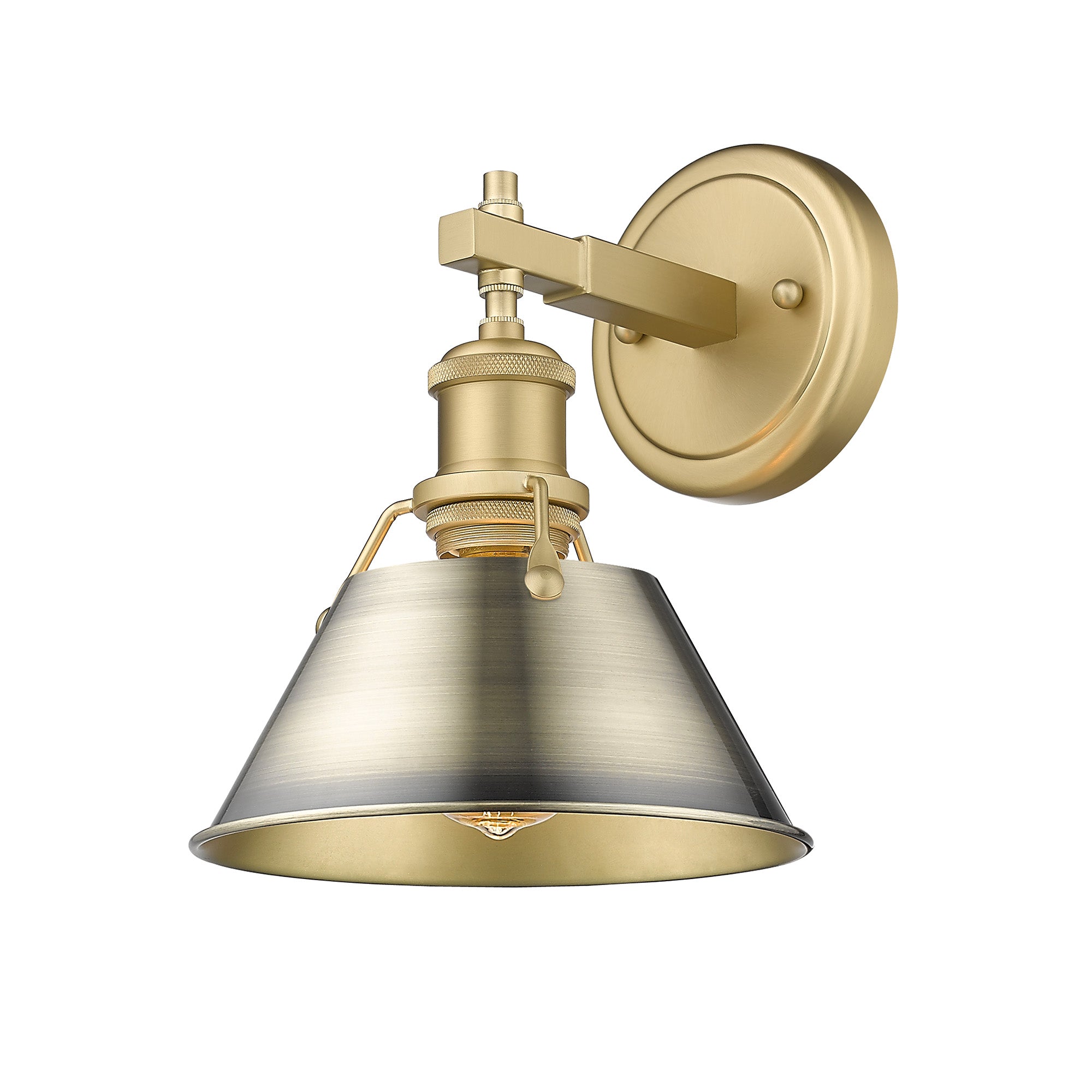 Yep by Golden Lighting Orwell 1-light Vanity in Brushed Champagne Brass and Aged Brass shade - Default Title - Golden Lighting