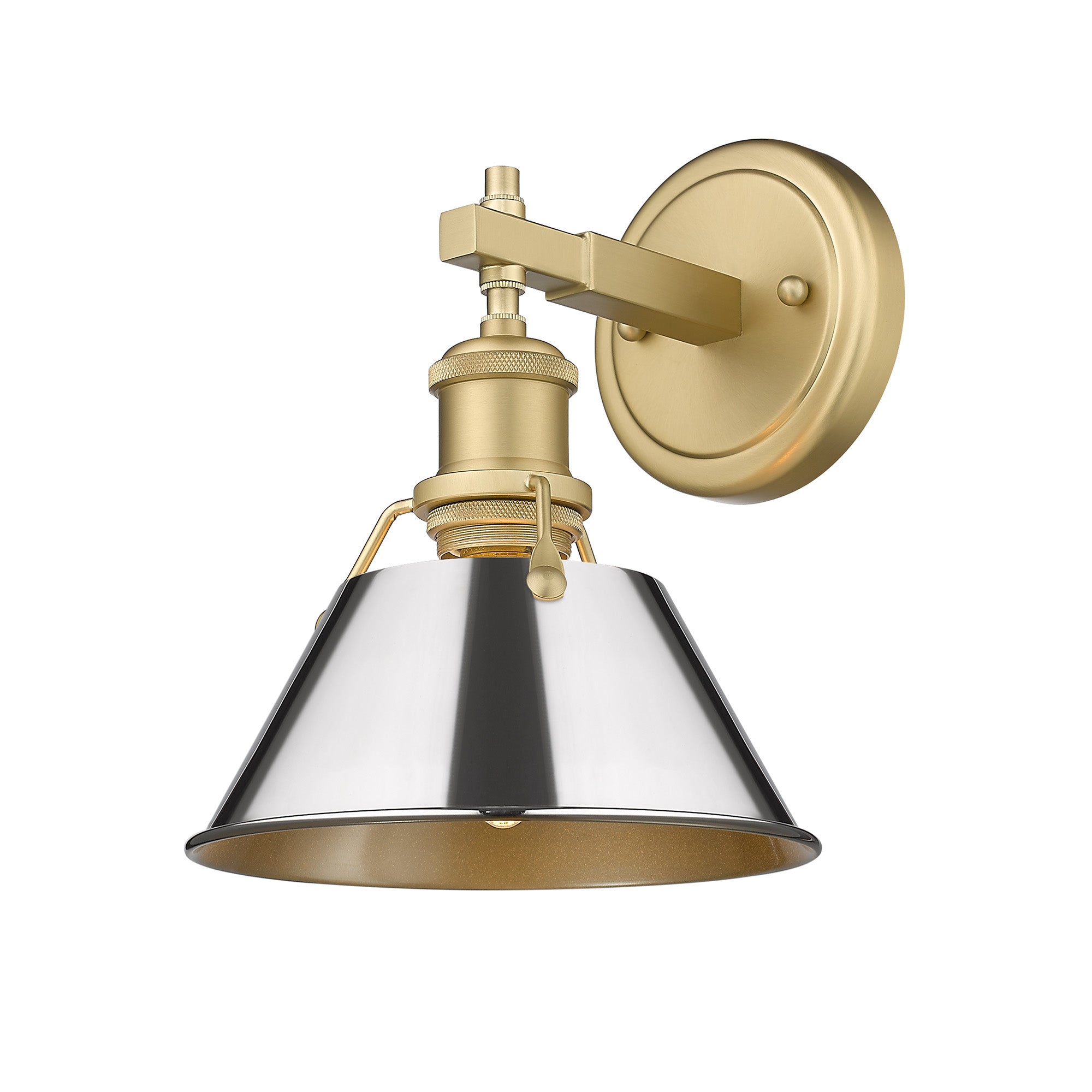 Yep by Golden Lighting Orwell 1-light Vanity in Brushed Champagne Brass and Chrome shade - Default Title - Golden Lighting