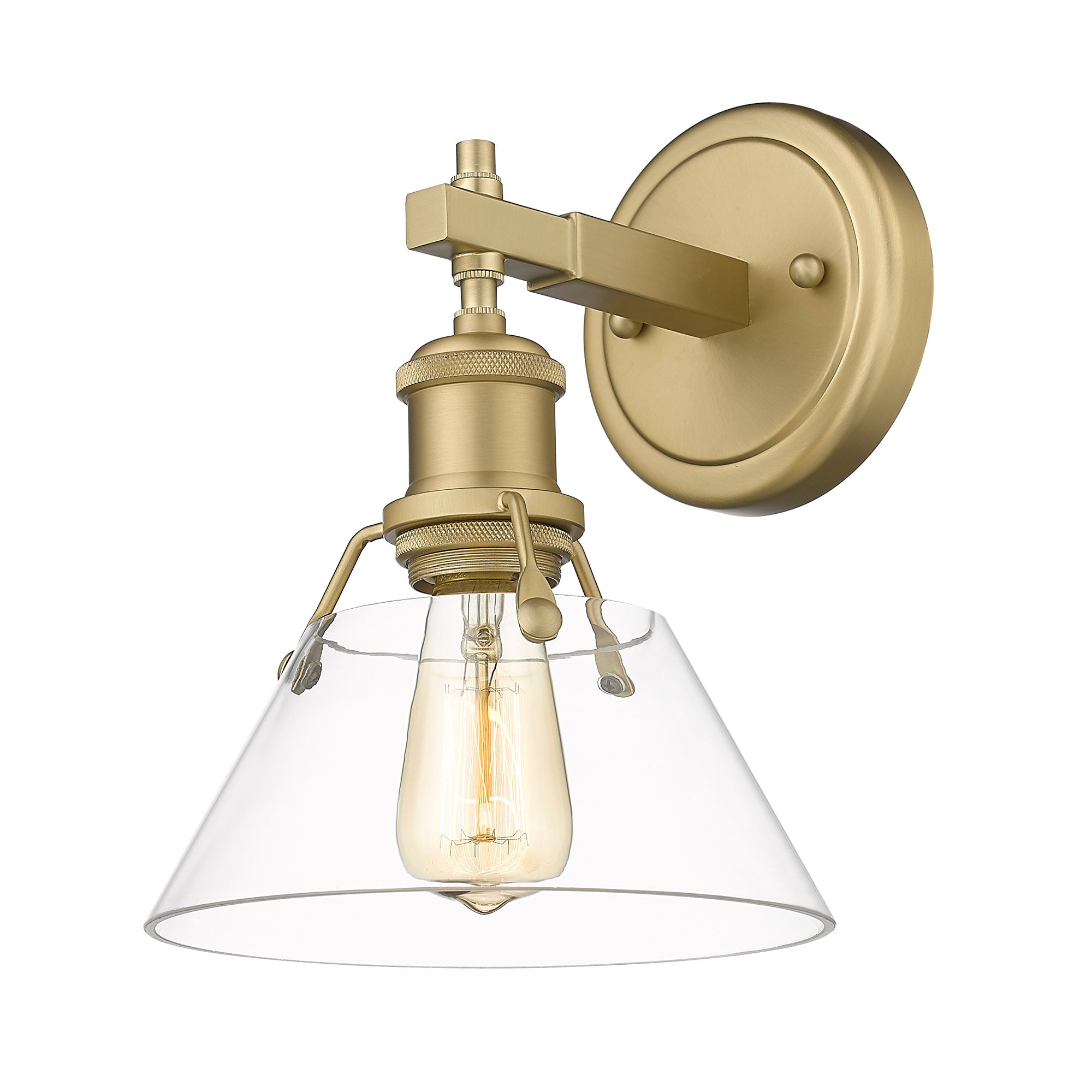 Yep by Golden Lighting Orwell 1-light Vanity in Brushed Champagne Brass and Clear Glass - Default Title - Golden Lighting