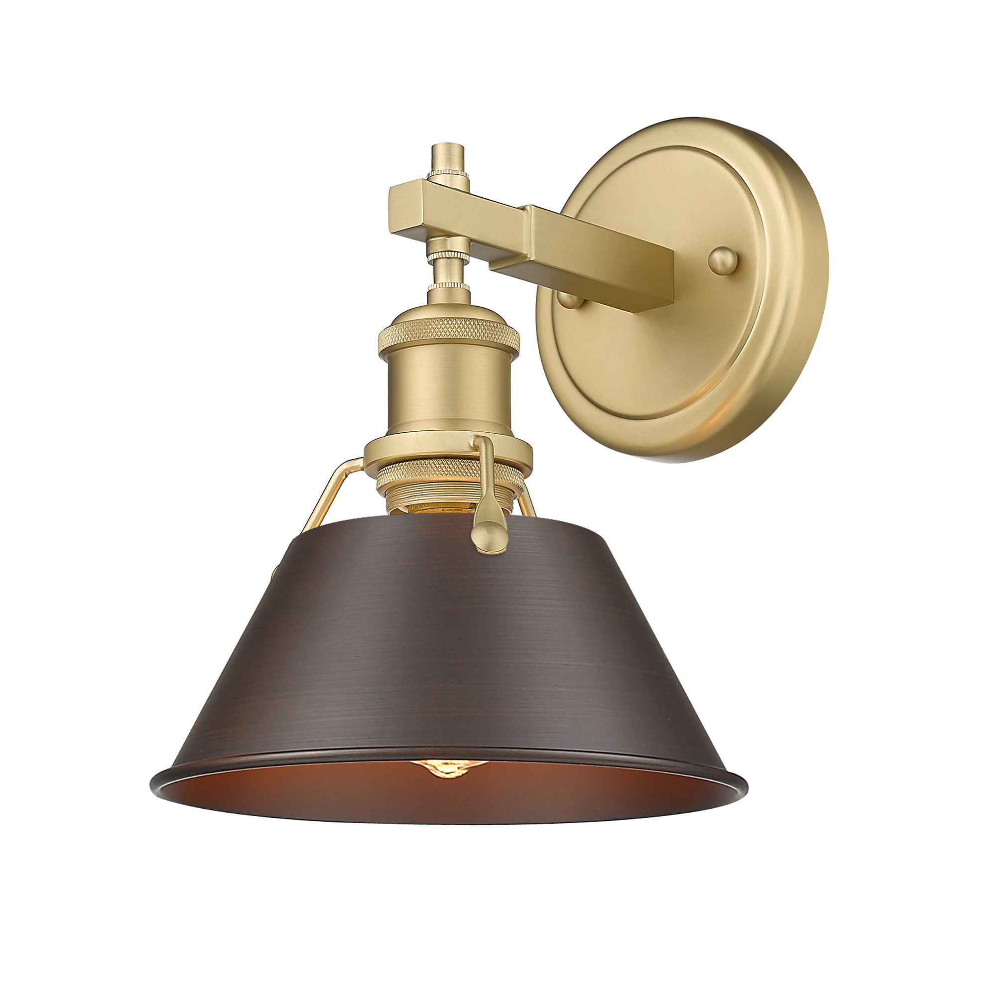 Yep by Golden Lighting Orwell 1-light Vanity in Brushed Champagne Brass and Rubbed Bronze shade - Default Title - Golden Lighting
