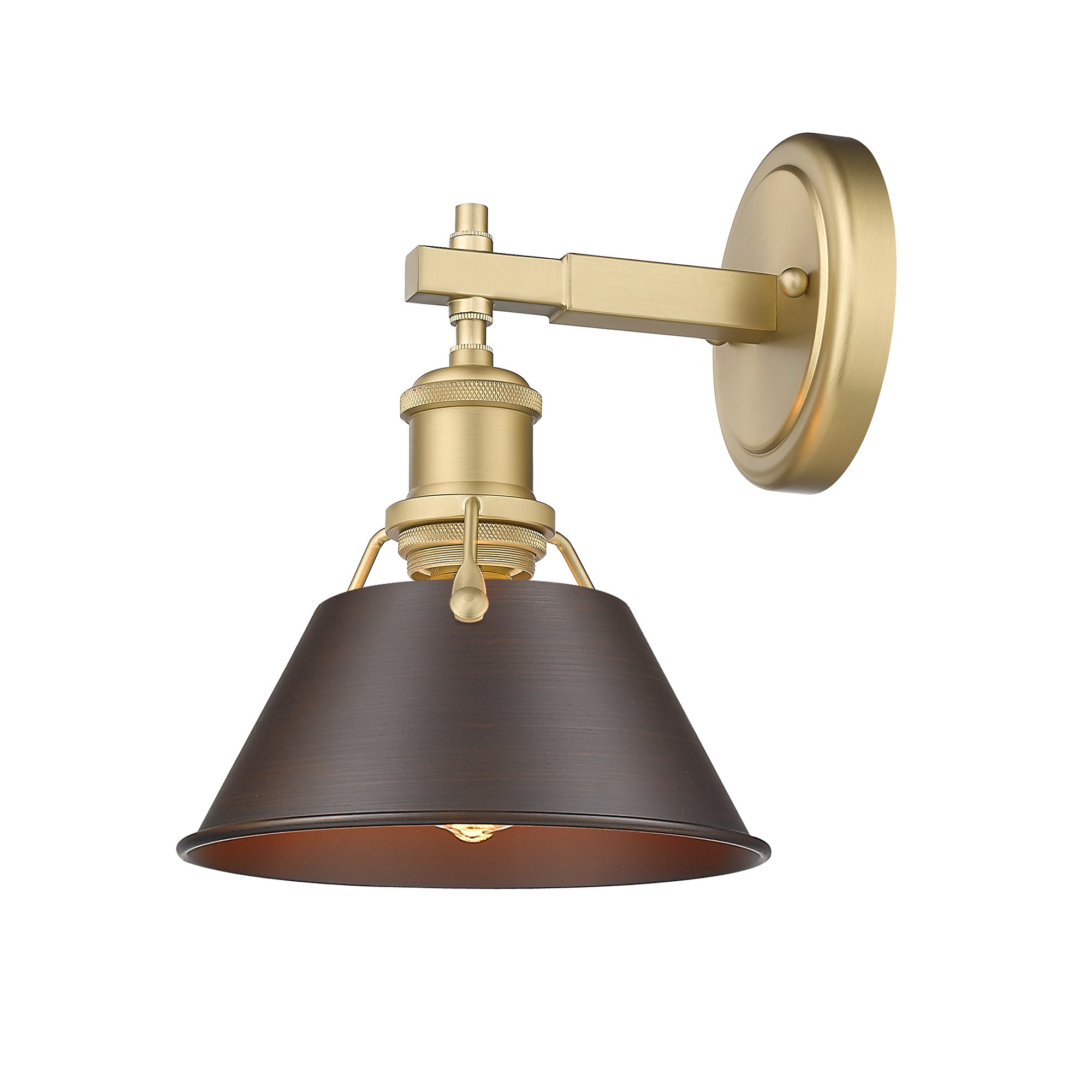 Yep by Golden Lighting Orwell 1-light Vanity in Brushed Champagne Brass and Rubbed Bronze shade - - Golden Lighting