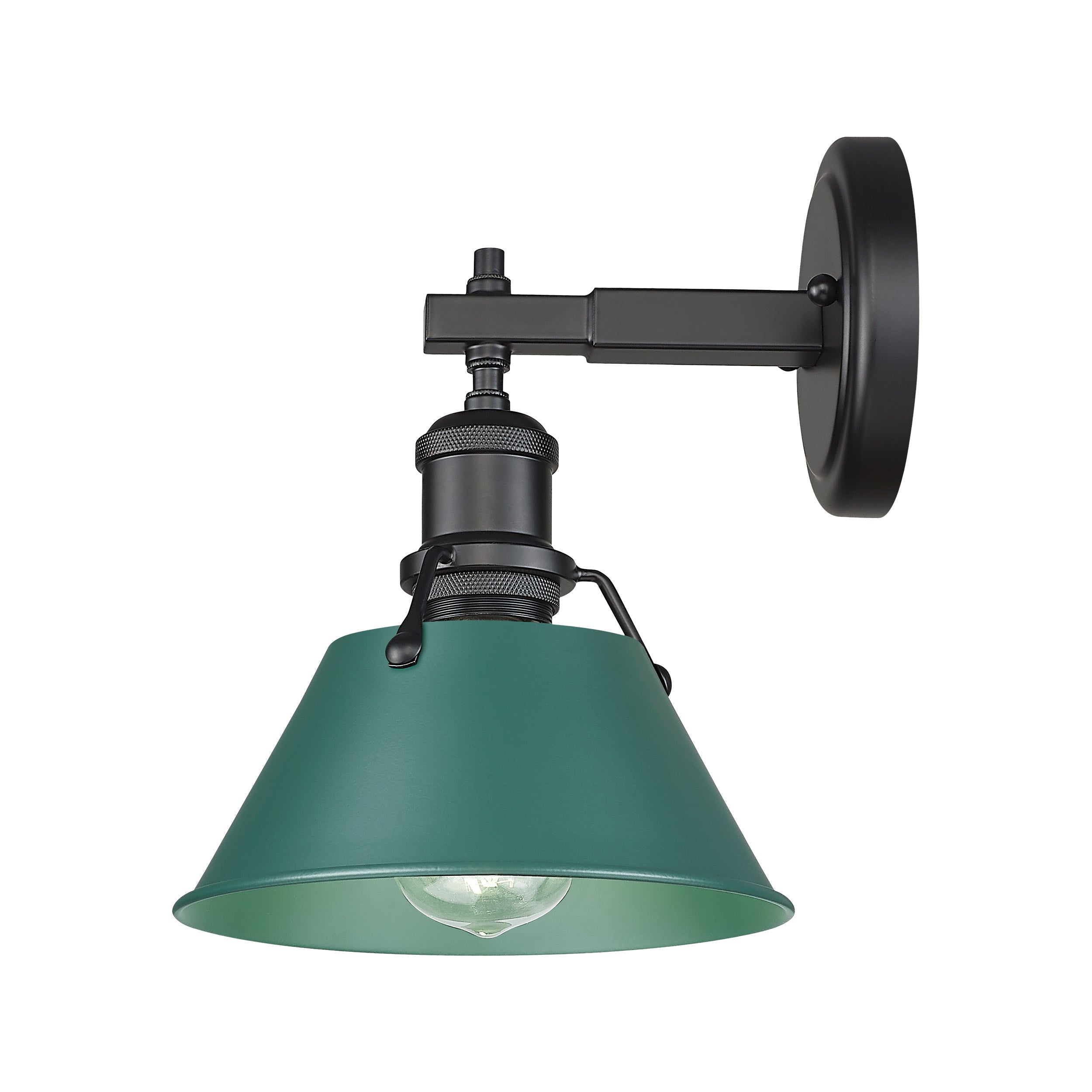 Yep by Golden Lighting Orwell 1-light Vanity in Matte Black and Pine Green shade - - Golden Lighting