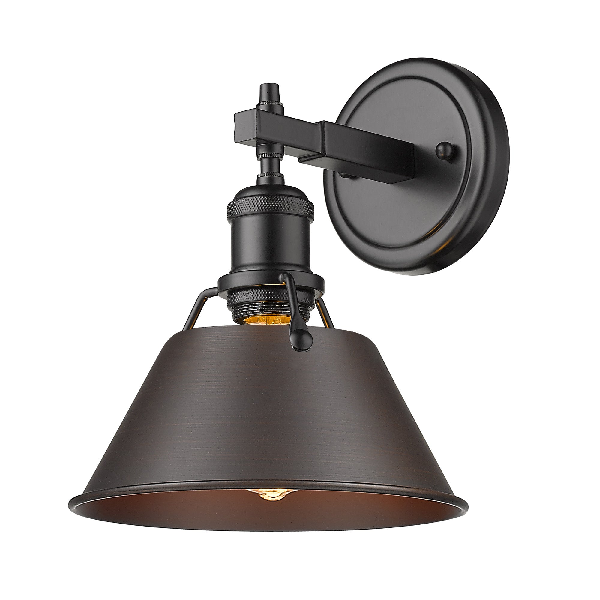Orwell 1-Light Bath Vanity in Matte Black with Rubbed Bronze - Default Title - Golden Lighting
