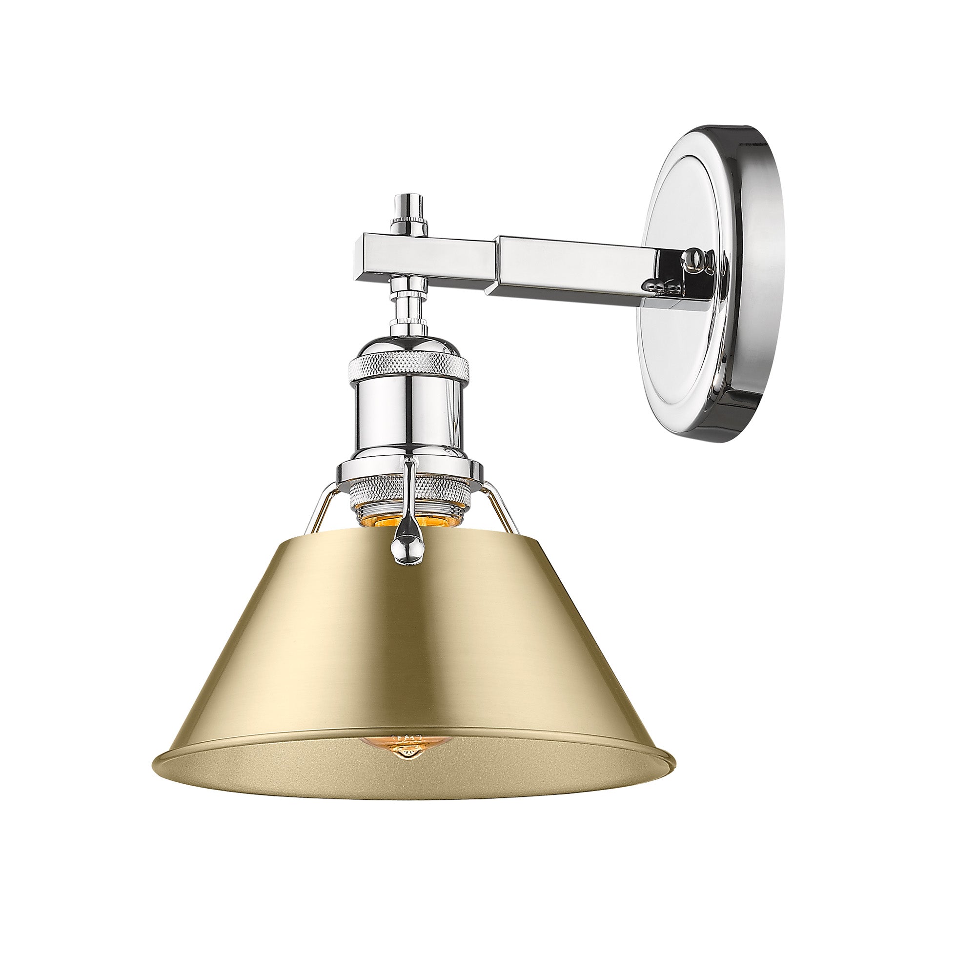 Yep by Golden Lighting Orwell 1-light Vanity in Chrome and Brushed Champagne Brass shade - - Golden Lighting