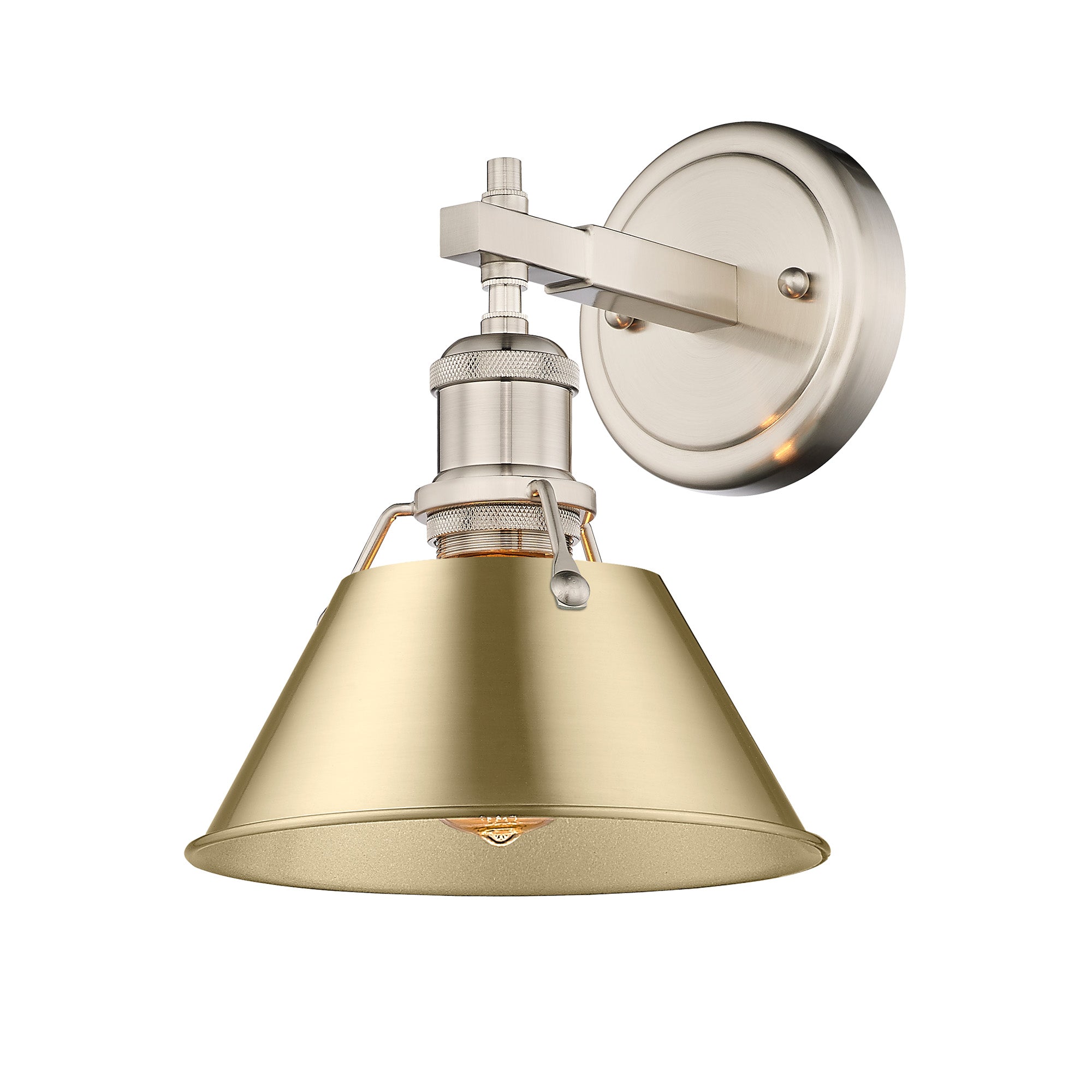 Yep by Golden Lighting Orwell 1-light Vanity in Pewter and Brushed Champagne Brass shade - - Golden Lighting