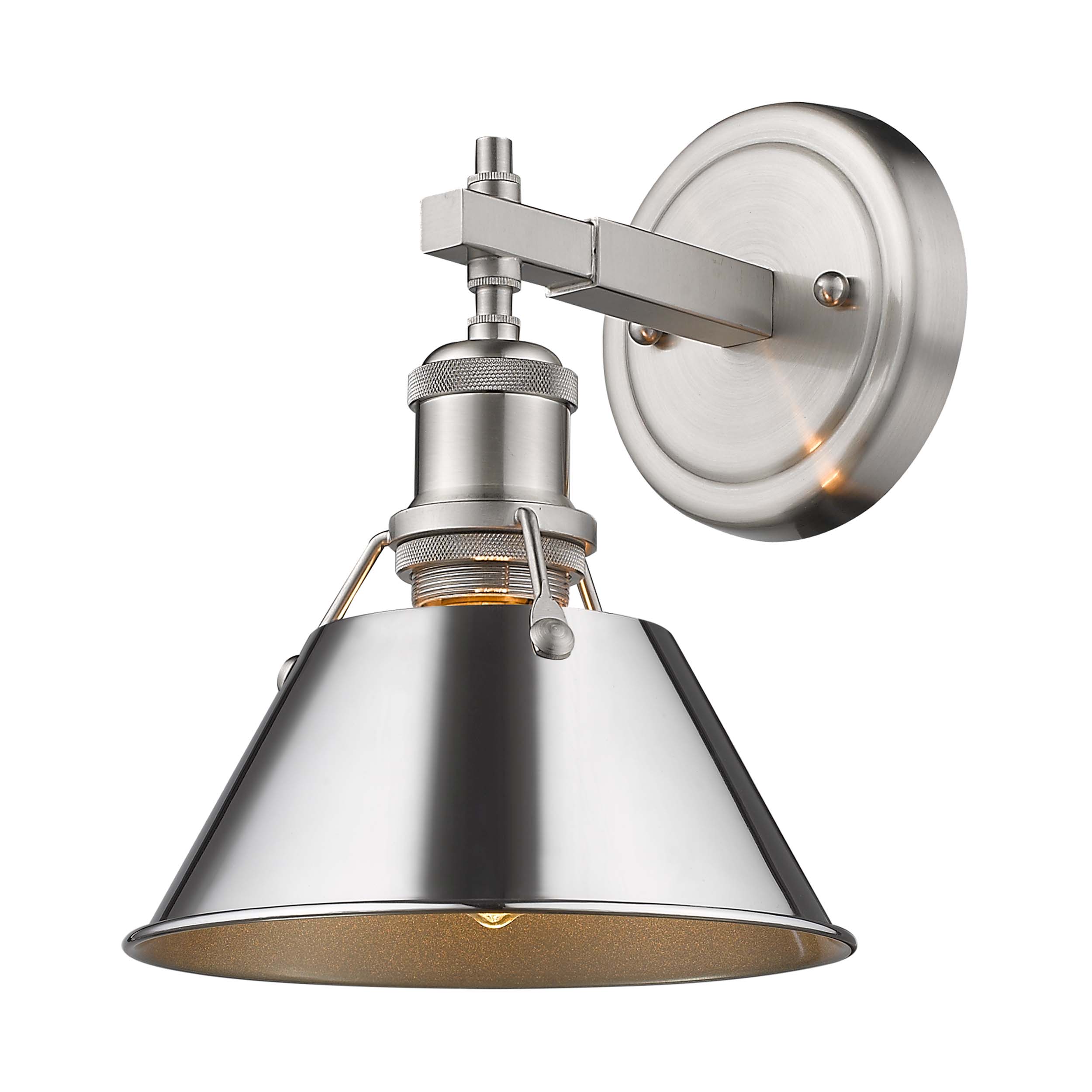 Yep by Golden Lighting Orwell 1-light Vanity in Pewter and Chrome shade - - Golden Lighting