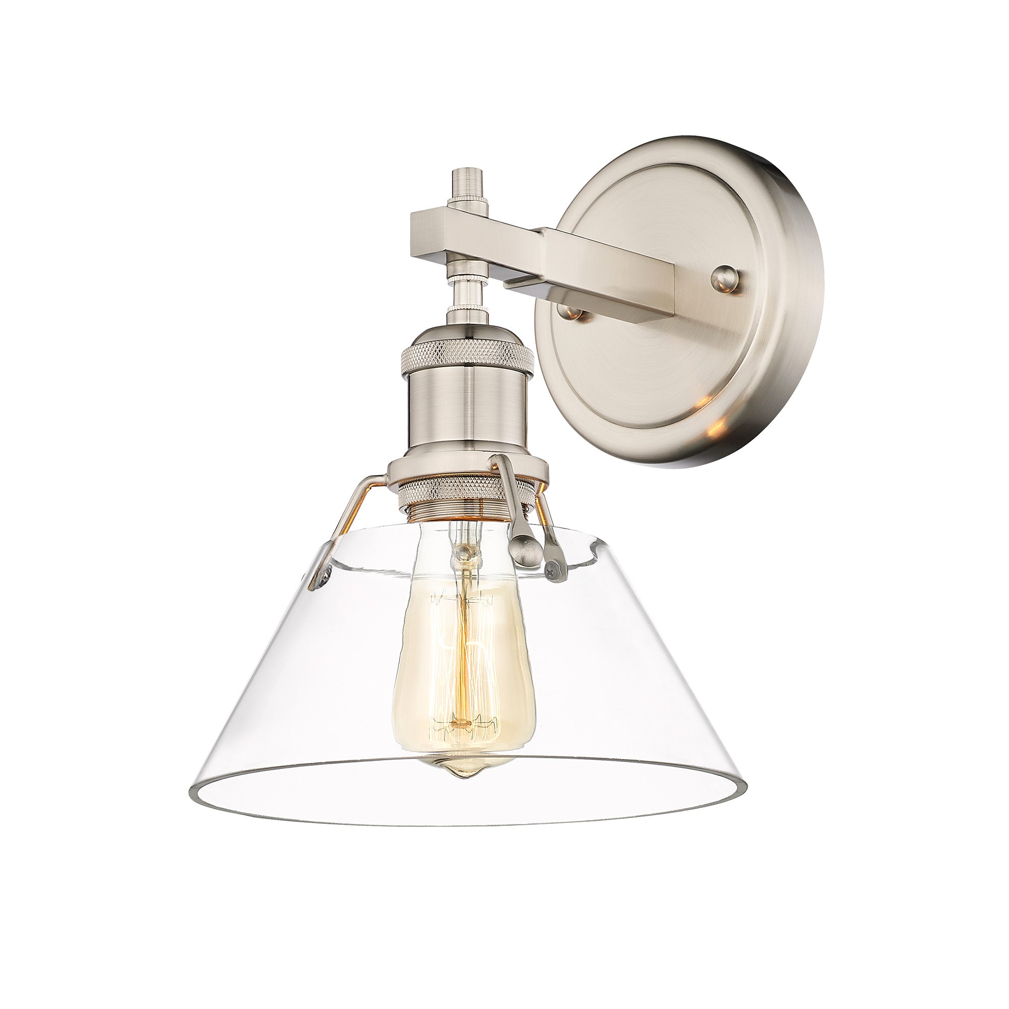 Yep by Golden Lighting Orwell 1-light Vanity in Pewter and Clear Glass - Default Title - Golden Lighting