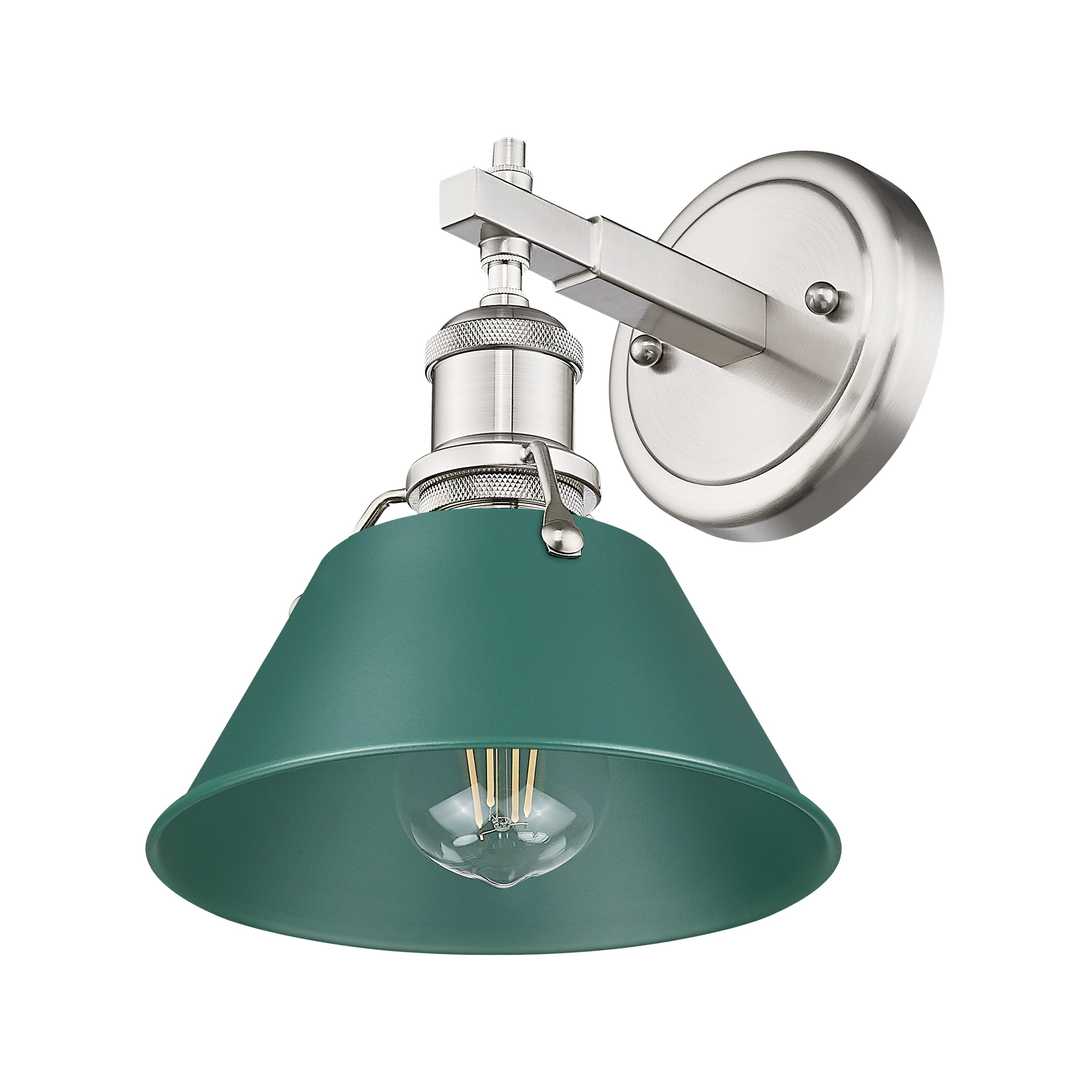 Yep by Golden Lighting Orwell 1-light Vanity in Pewter and Pine Green shade - - Golden Lighting