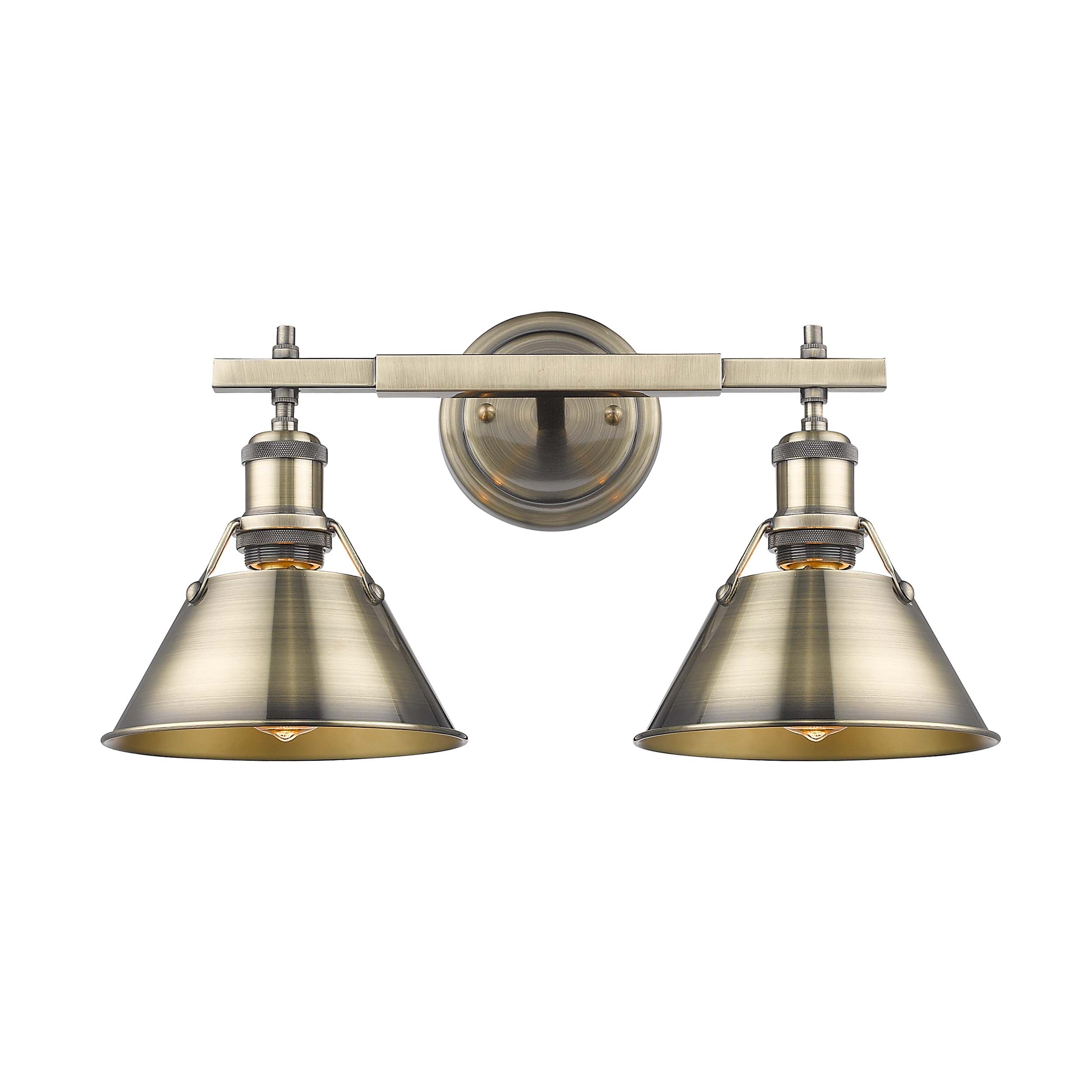 Yep by Golden Lighting Orwell 2-light Vanity in Aged Brass - - Golden Lighting