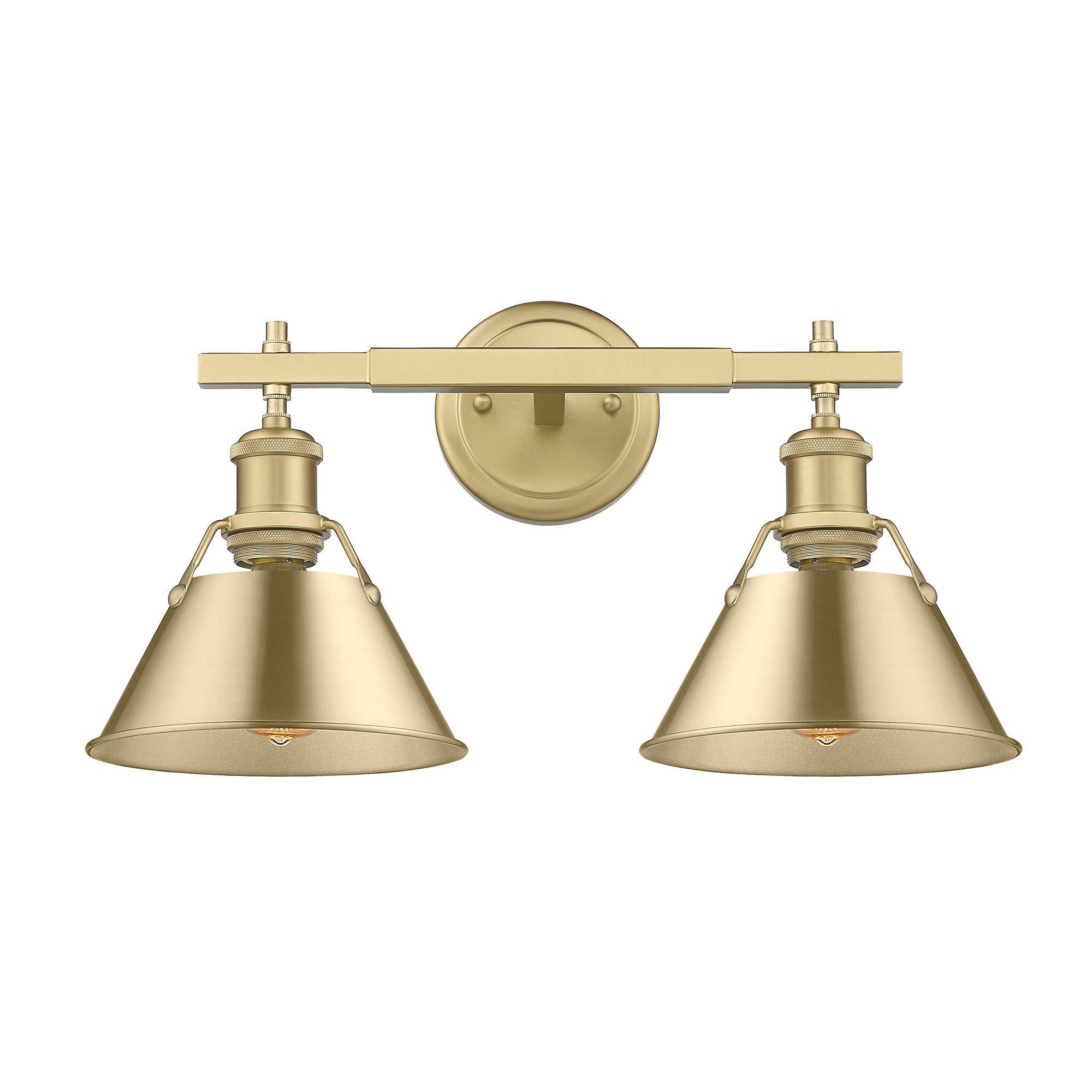 Yep by Golden Lighting Orwell 2-light Vanity in Brushed Champagne Brass - - Golden Lighting