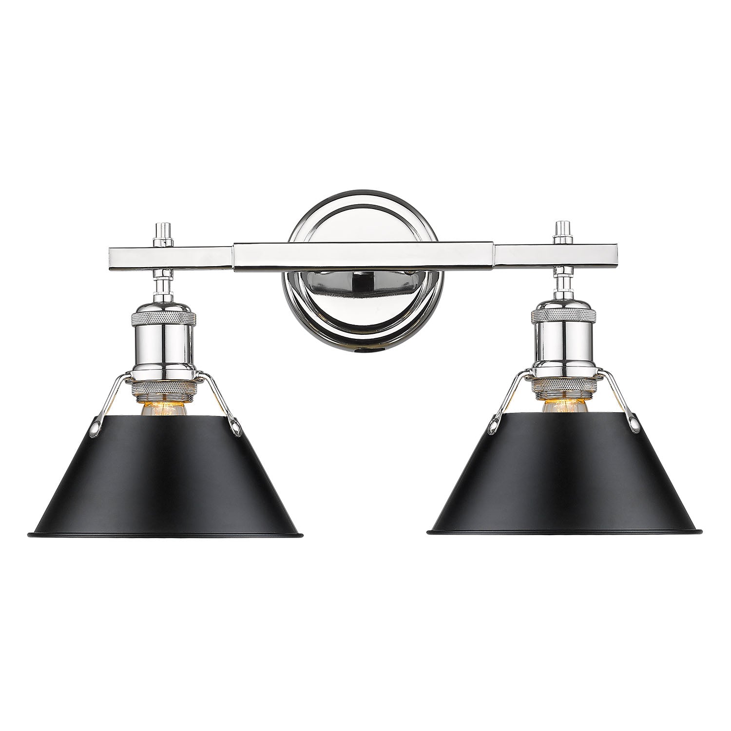 Yep by Golden Lighting Orwell 2-light Vanity in Chrome and Matte Black shade - - Golden Lighting
