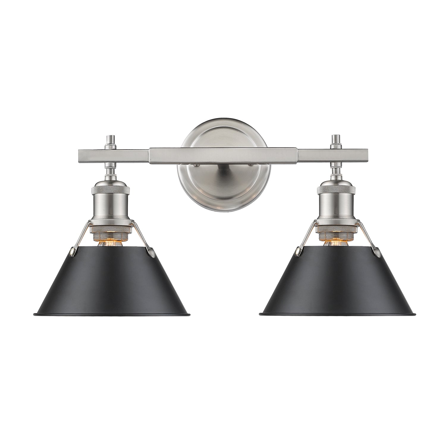 Yep by Golden Lighting Orwell 2-light Vanity in Pewter and Matte Black shade - - Golden Lighting