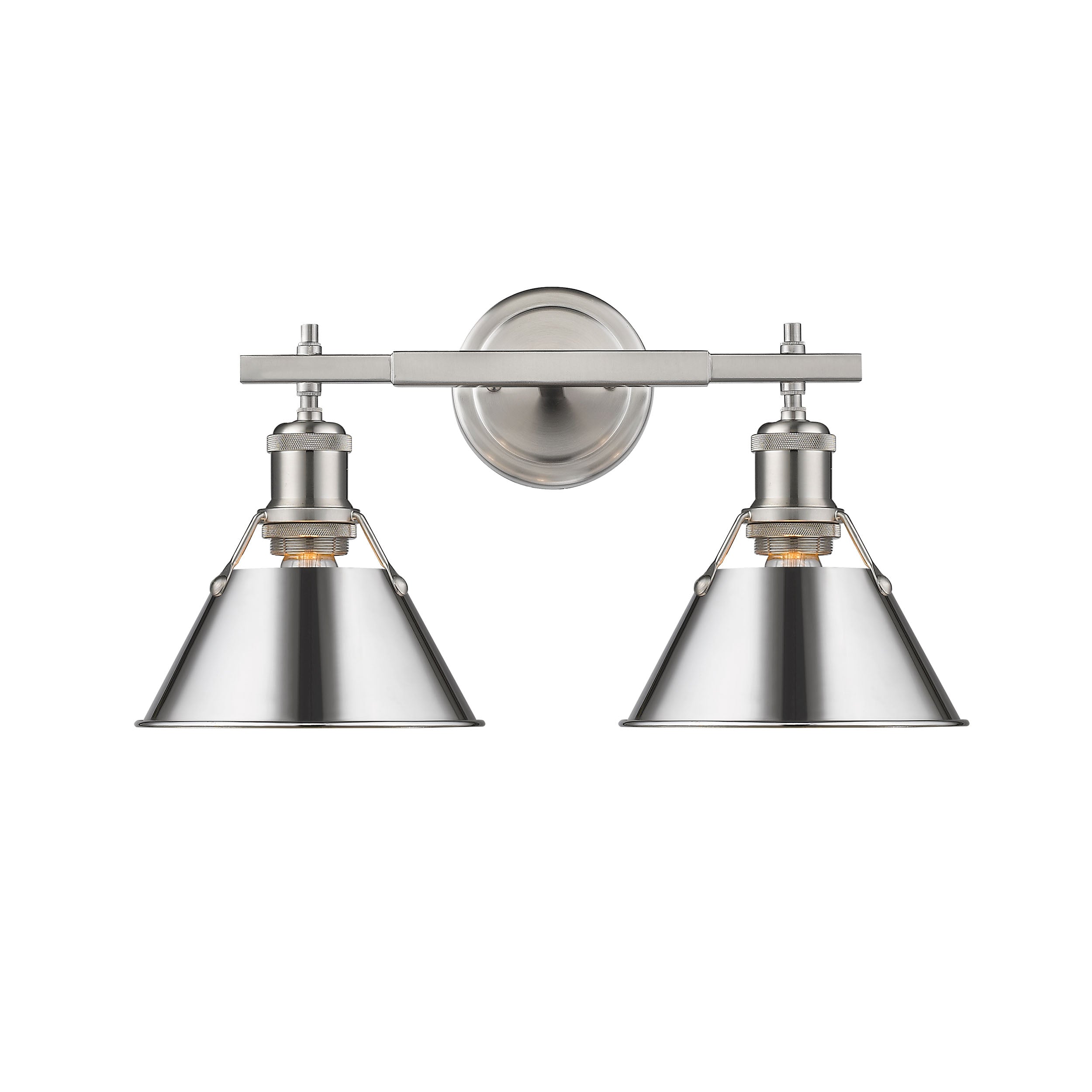 Yep by Golden Lighting Orwell 2-light Vanity in Pewter and Chrome shade - - Golden Lighting
