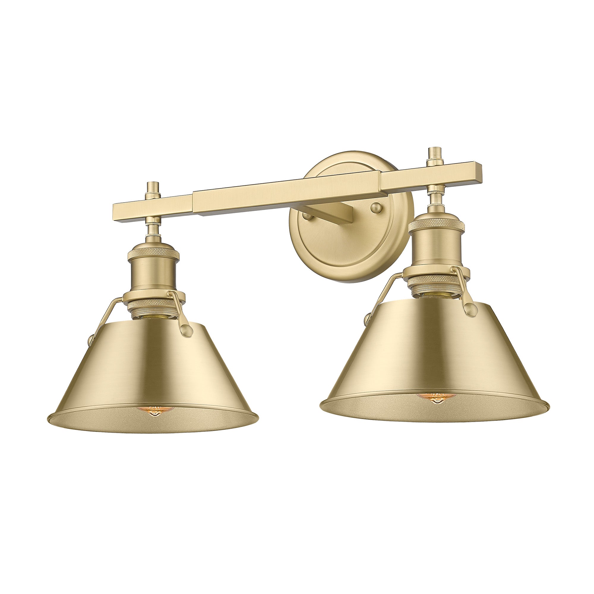 Yep by Golden Lighting Orwell 2-light Vanity in Brushed Champagne Brass - - Golden Lighting