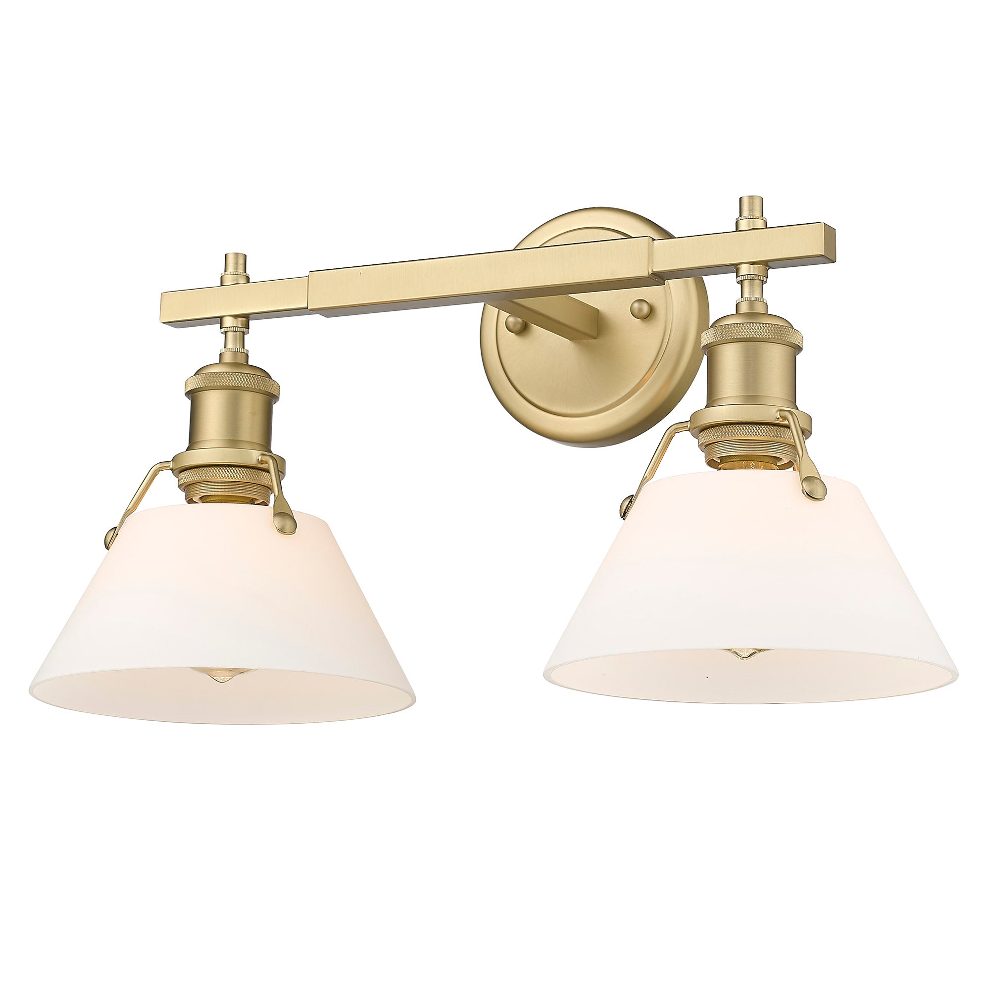 Yep by Golden Lighting Orwell 2-light Vanity in Brushed Champagne Brass and Opal Glass - Default Title - Golden Lighting