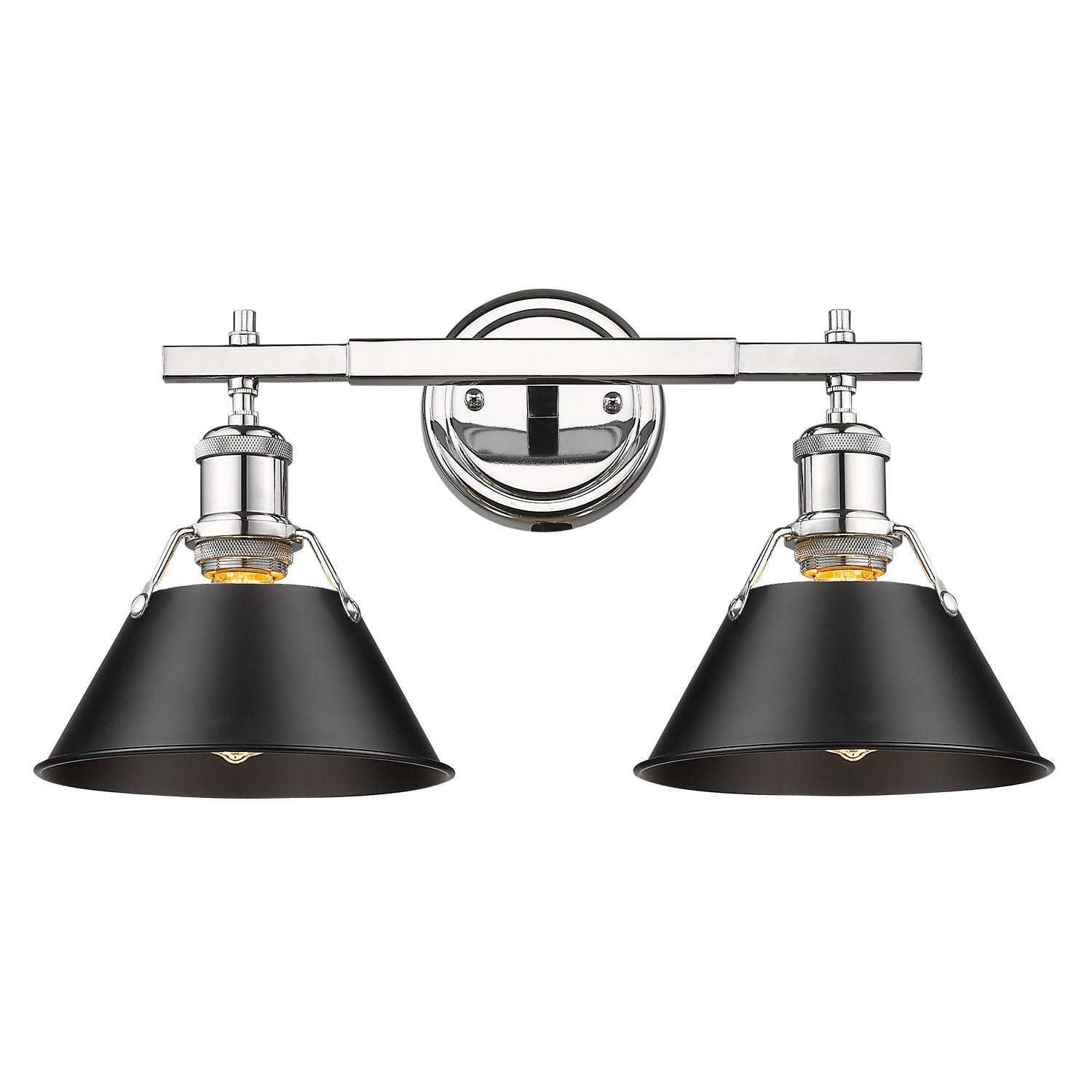 Yep by Golden Lighting Orwell 2-light Vanity in Chrome and Matte Black shade - - Golden Lighting