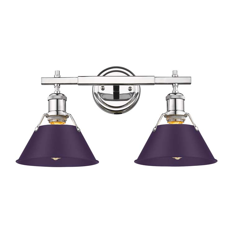Yep by Golden Lighting Orwell 2-light Vanity in Chrome and Exotic Purple shade - Default Title - Golden Lighting
