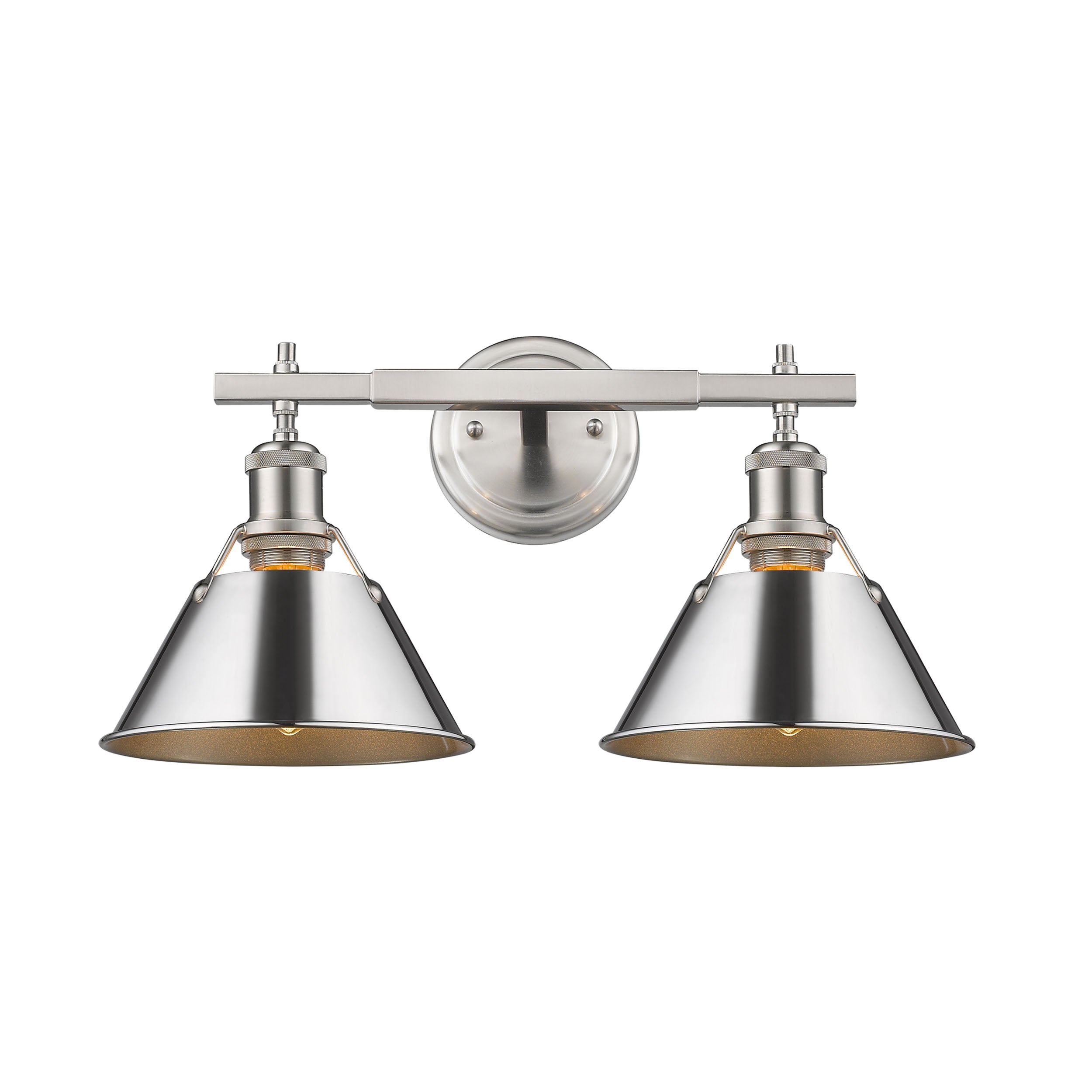 Yep by Golden Lighting Orwell 2-light Vanity in Pewter and Chrome shade - - Golden Lighting