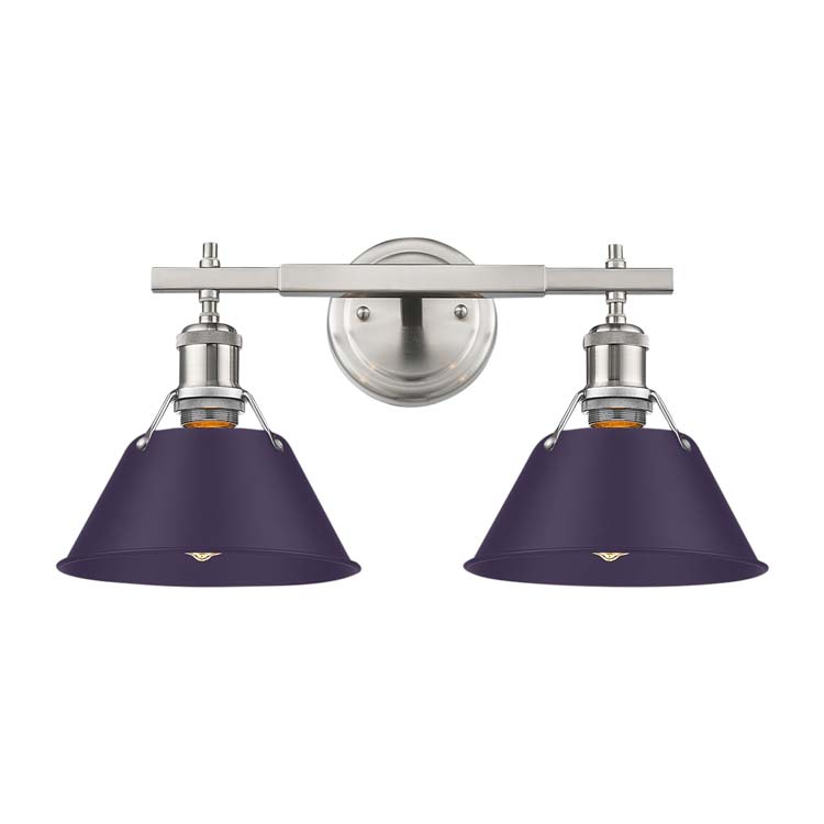 Yep by Golden Lighting Orwell 2-light Vanity in Pewter and Exotic Purple shade - Default Title - Golden Lighting