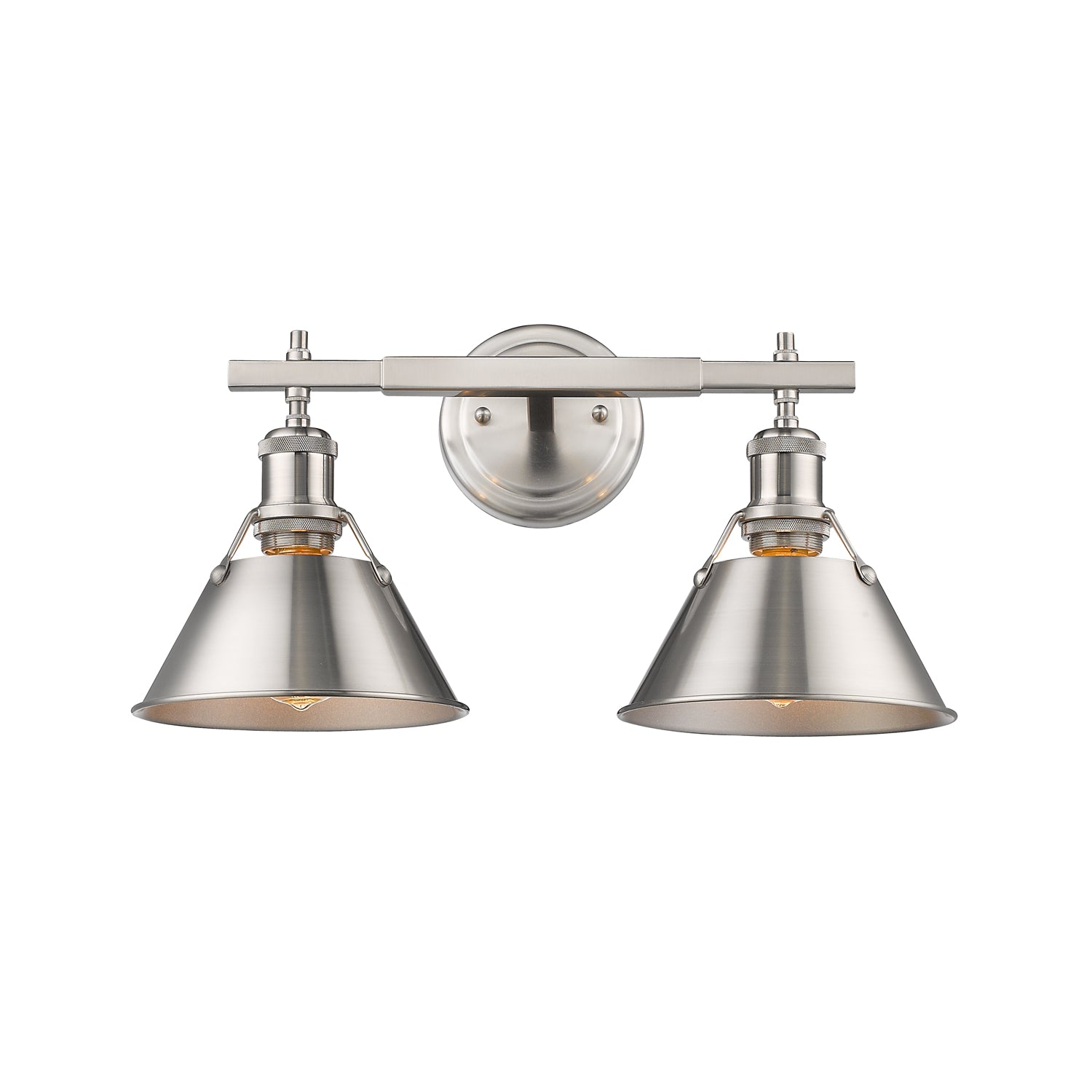 Yep by Golden Lighting Orwell 2-light Vanity in Pewter - Default Title - Golden Lighting